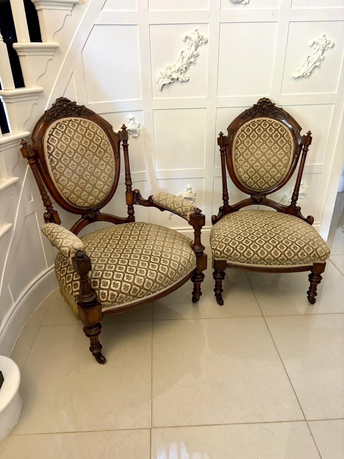 Exhibition Quality Antique 19th Century Carved  Walnut 9 Piece Suite photo furniture
