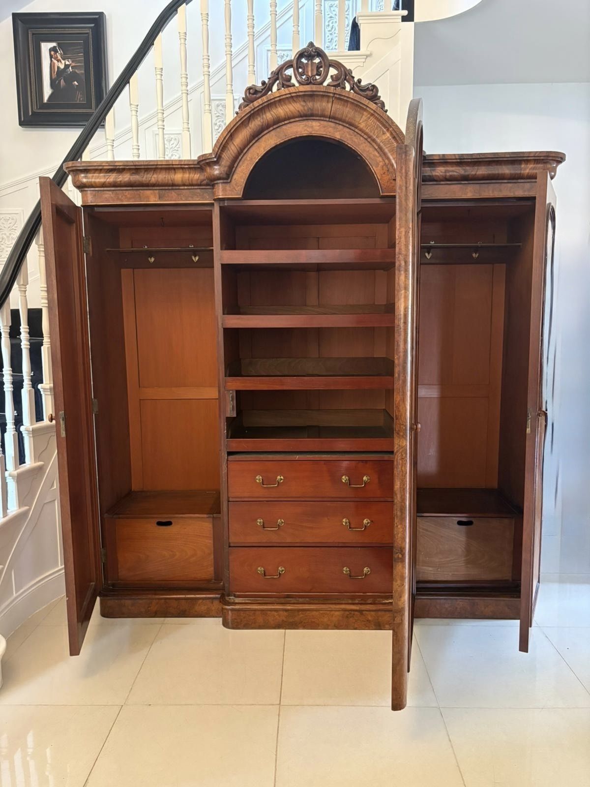 Outstanding Quality Large Antique 19th Century Burr Walnut Wardrobe photo buy