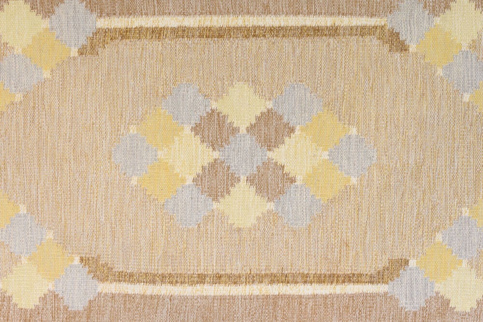 Mid Century Swedish Kilim Signed Jk photo for sale