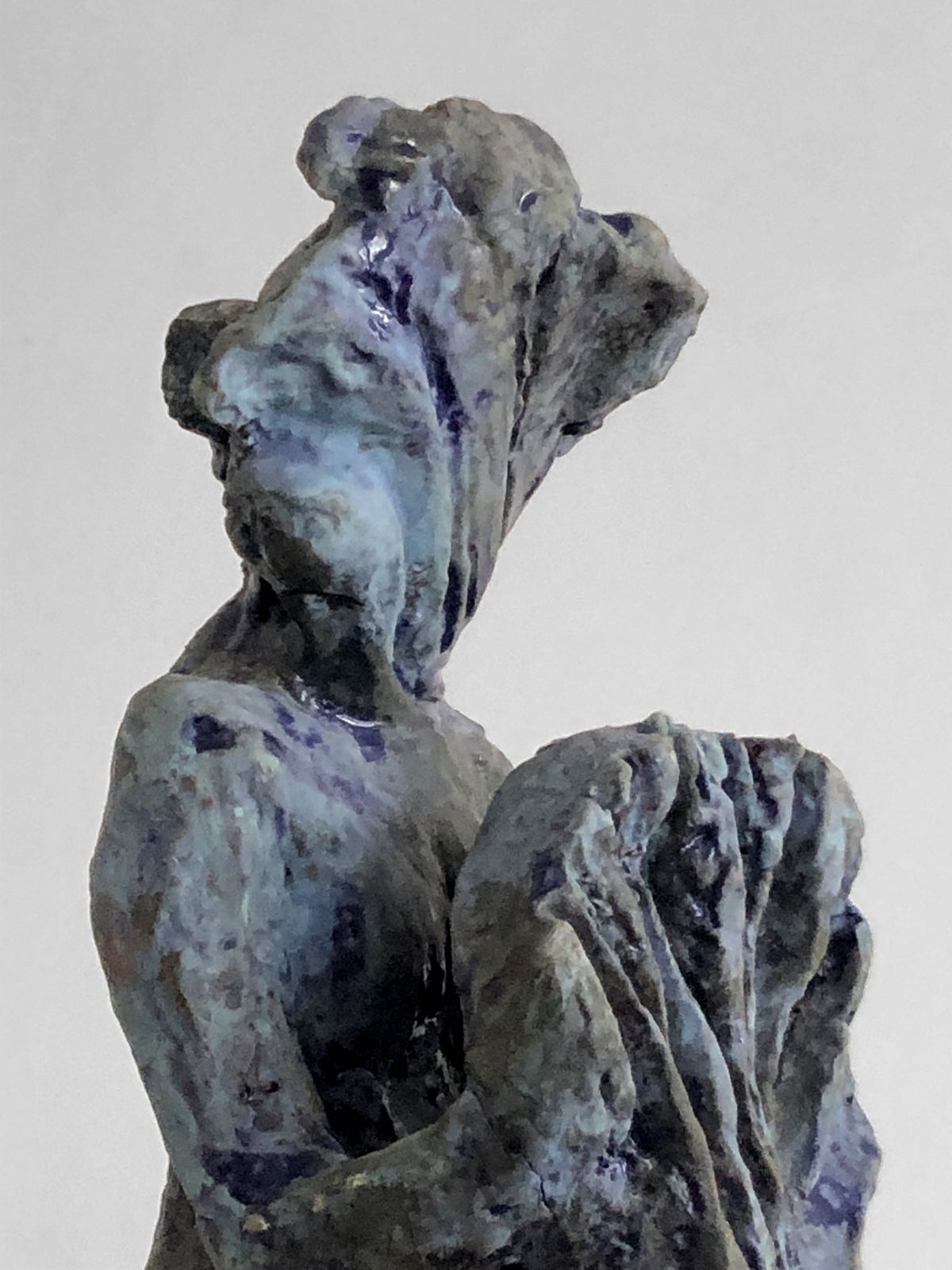 1990 Women Praying Ceramic Sculpture Shabby Chic Classic Yoga Spiritualite photo 1011.0