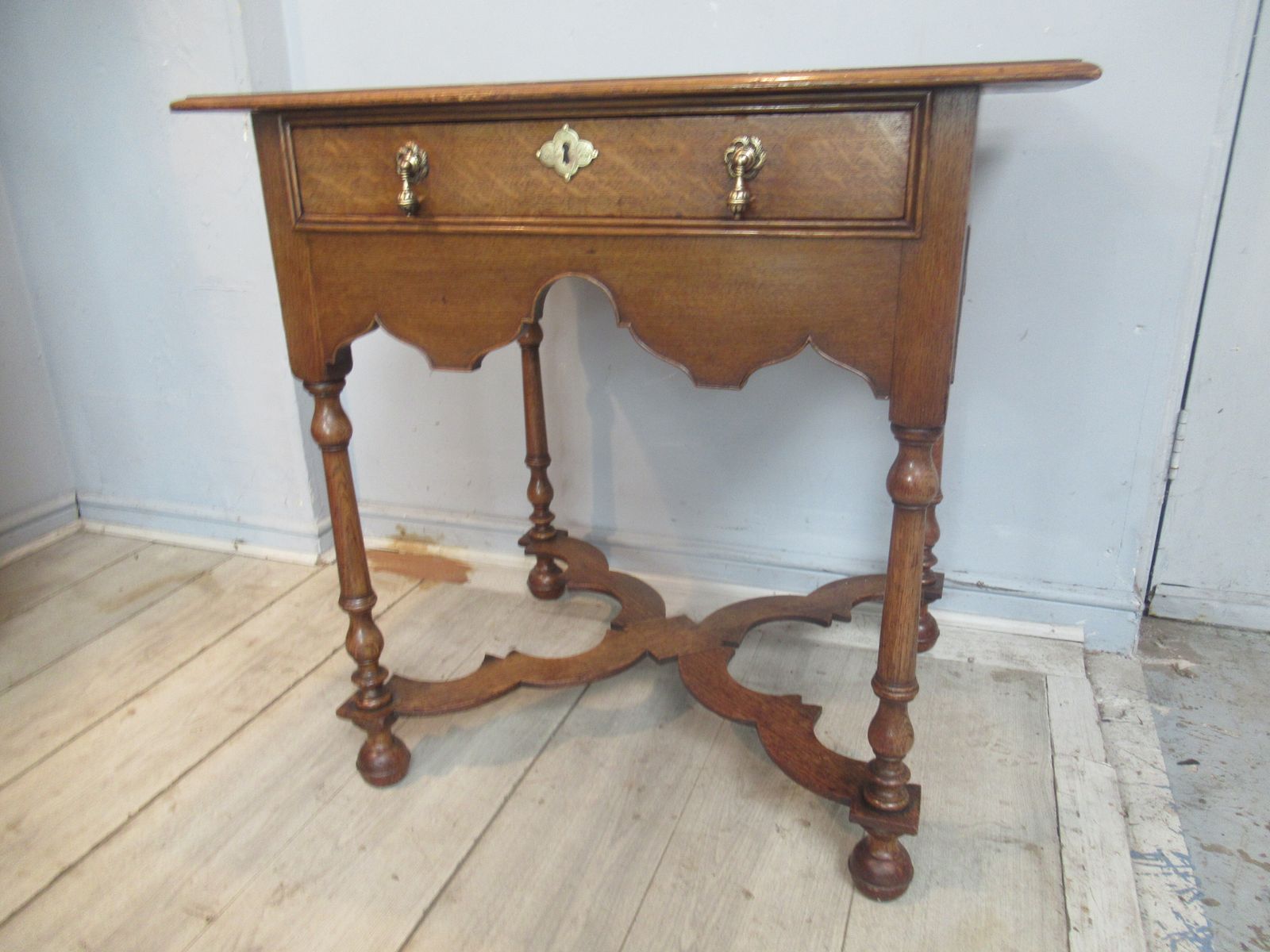 Oak Side Table  In The William And Mary Style Dating From Around 1910 photo for sale