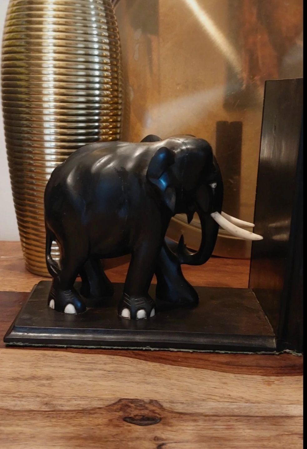 Pair Of Small Antique Elephant Bookends photo furniture