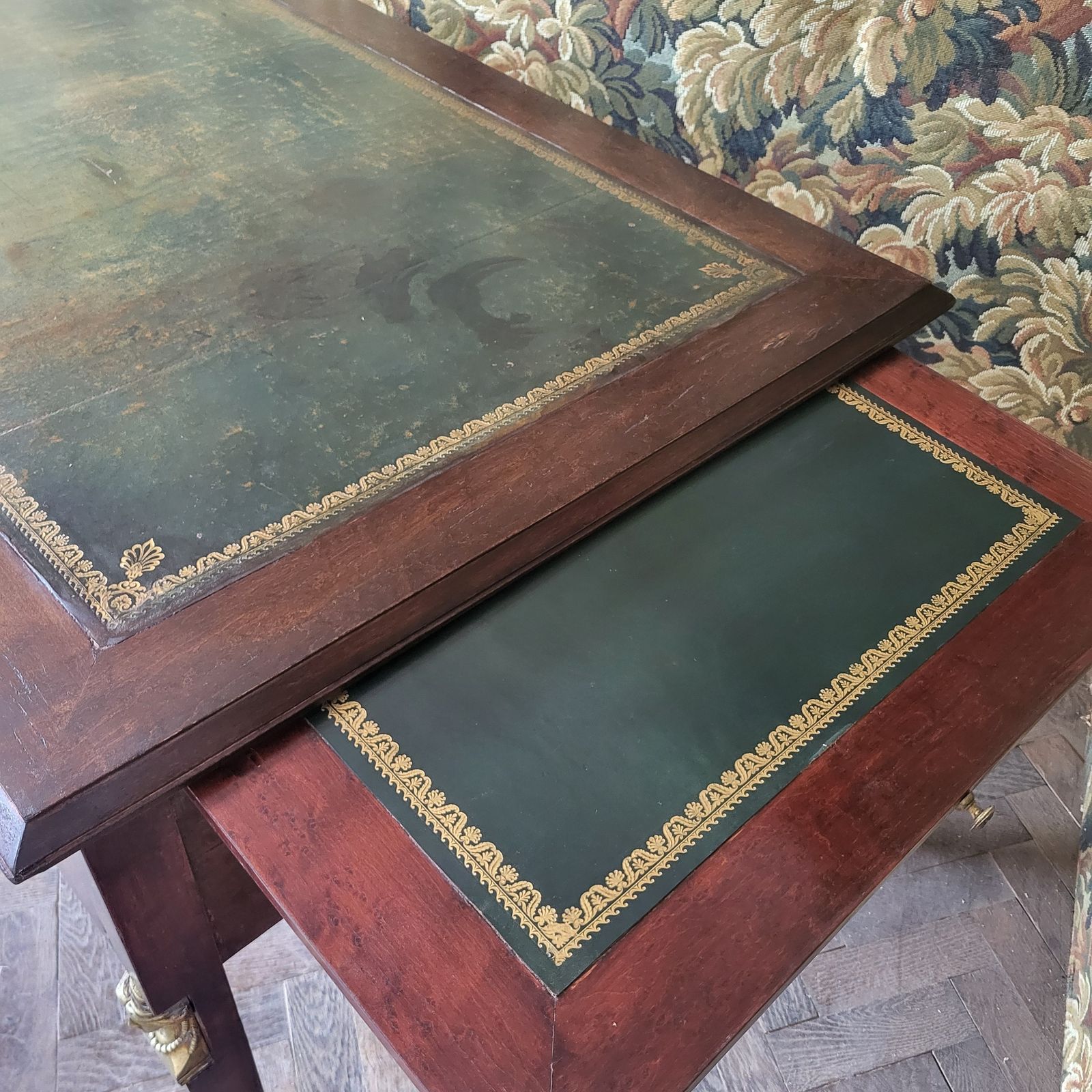 Antique Empire Style Mahogany Freestanding Desk photo furniture