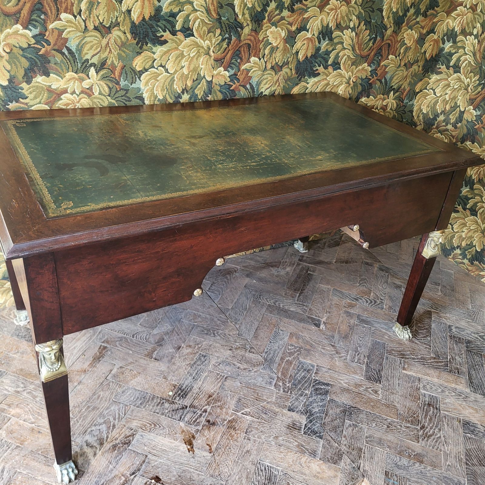 Antique Empire Style Mahogany Freestanding Desk photo for sale