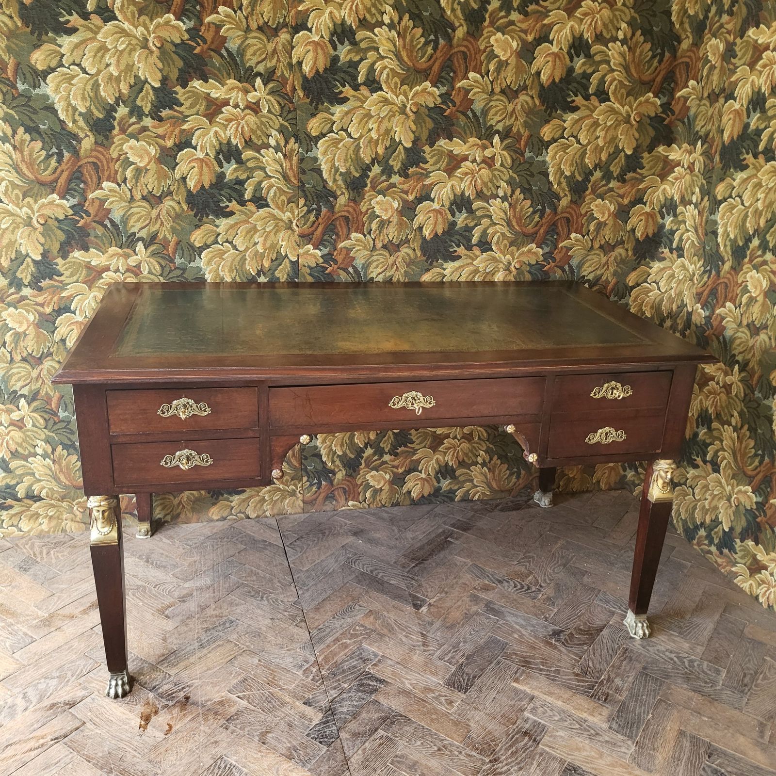Antique Empire Style Mahogany Freestanding Desk
