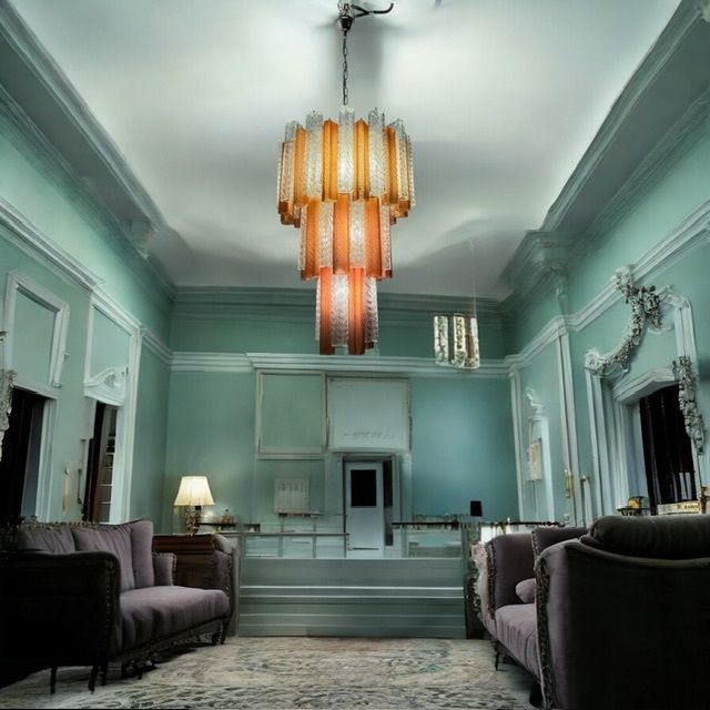 Murano Glass Tube  Chandelier 1970’s photo for sale