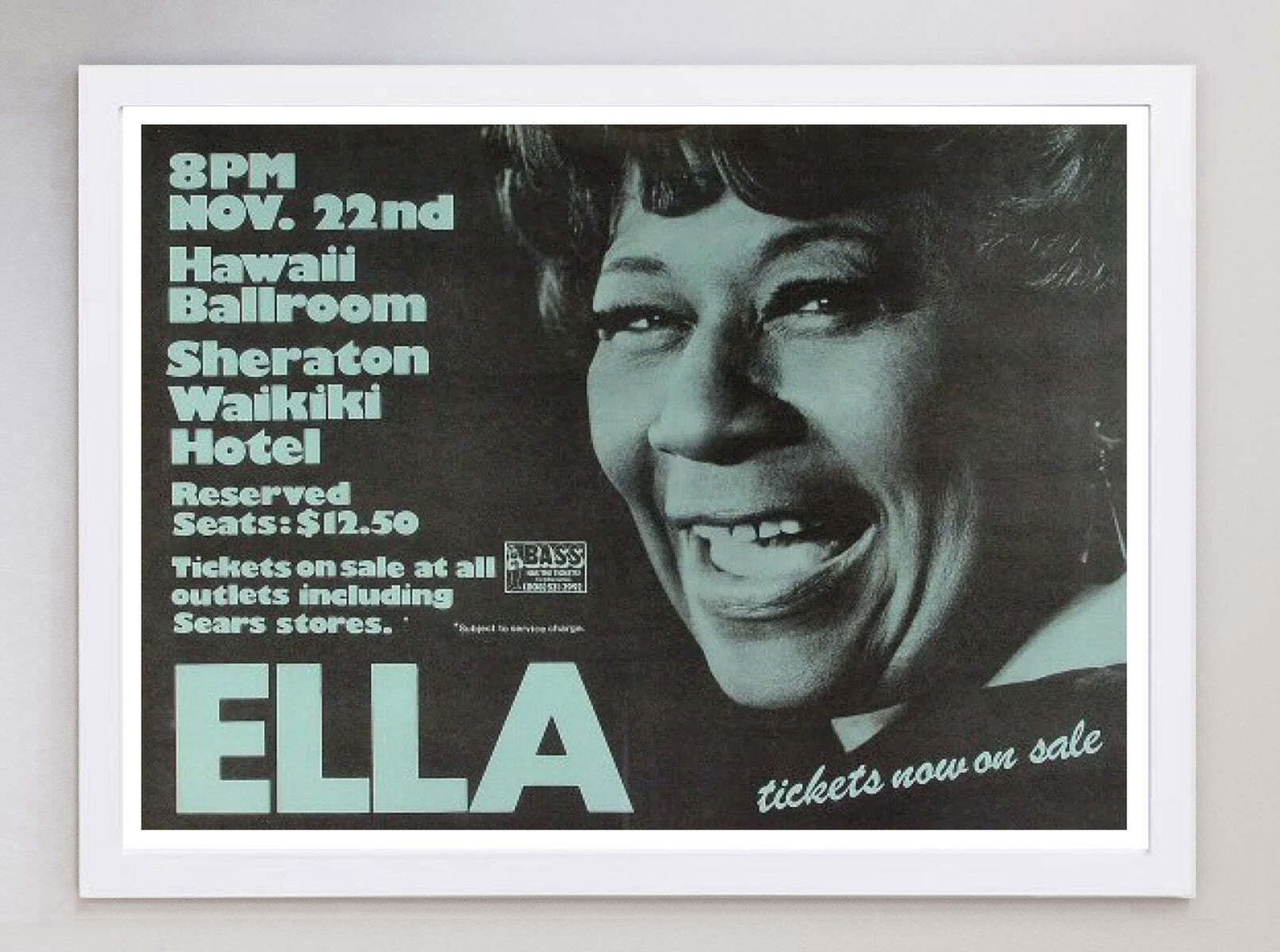 Ella Fitzgerald   Hawaii Ballroom" Original Vintage Poster" photo for sale