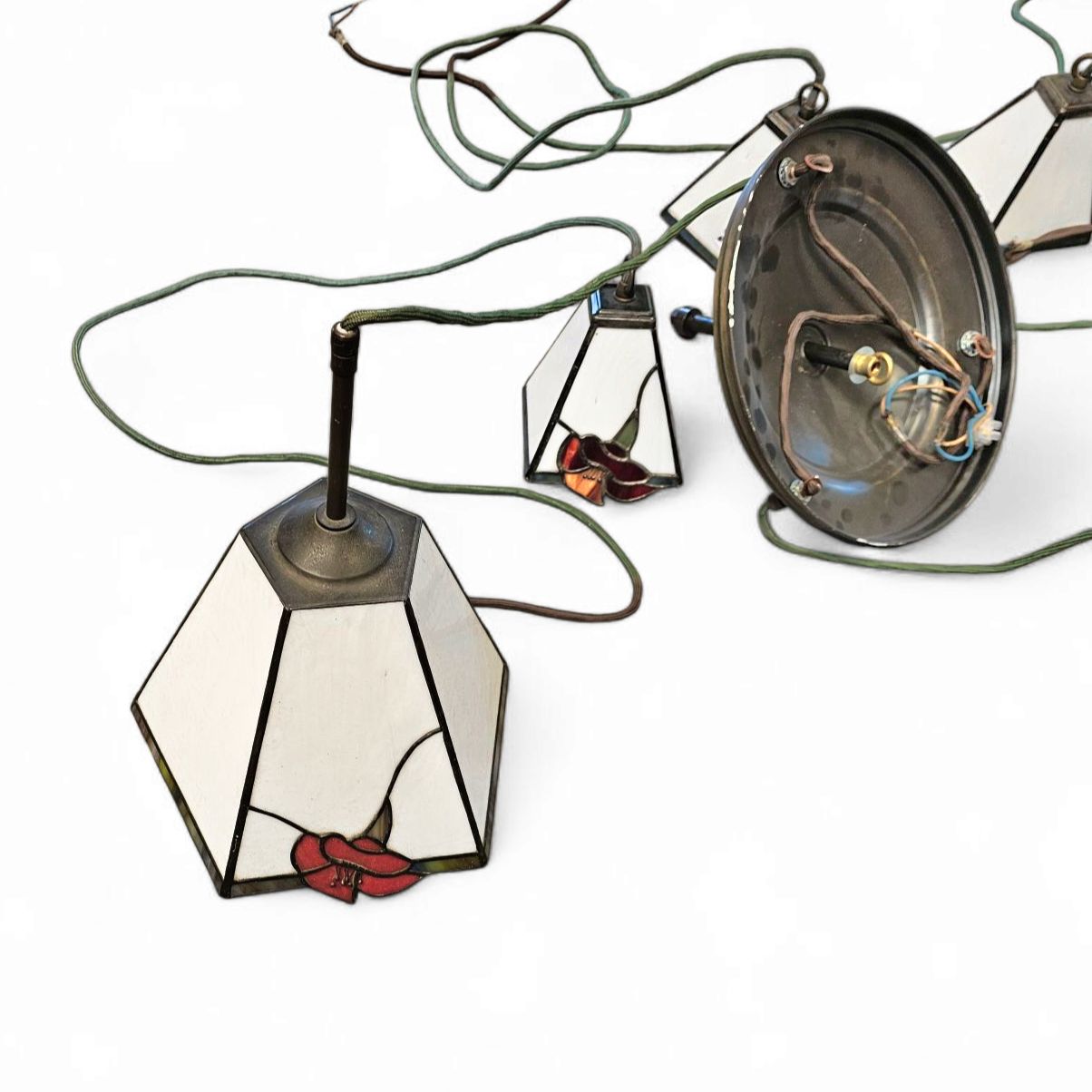 3 Light Chandelier With Glass Shades /Art Deco photo furniture
