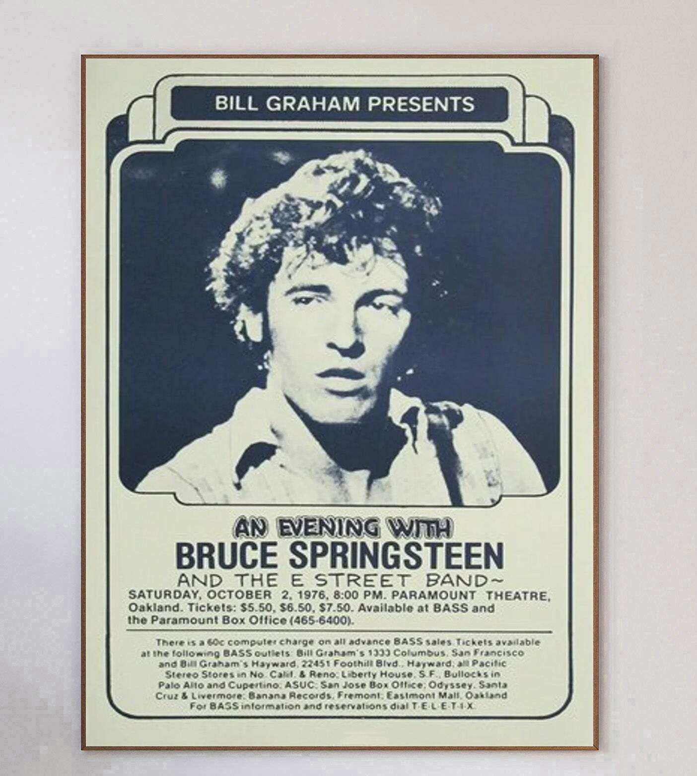 Bruce Springsteen & The E Street Band   Paramount Theatre" Original Vintage Poster" photo 465.0