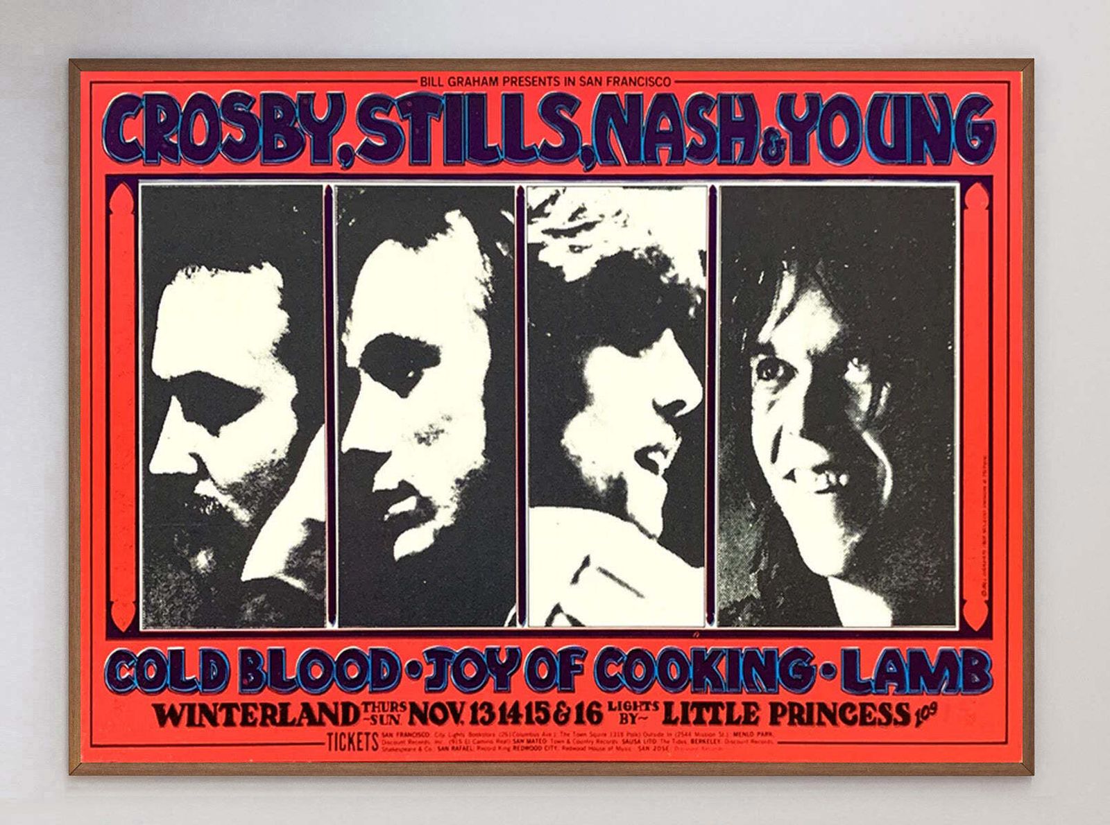 Crosby, Stills, Nash & Young   Winterland" Original Vintage Poster" photo 206.0