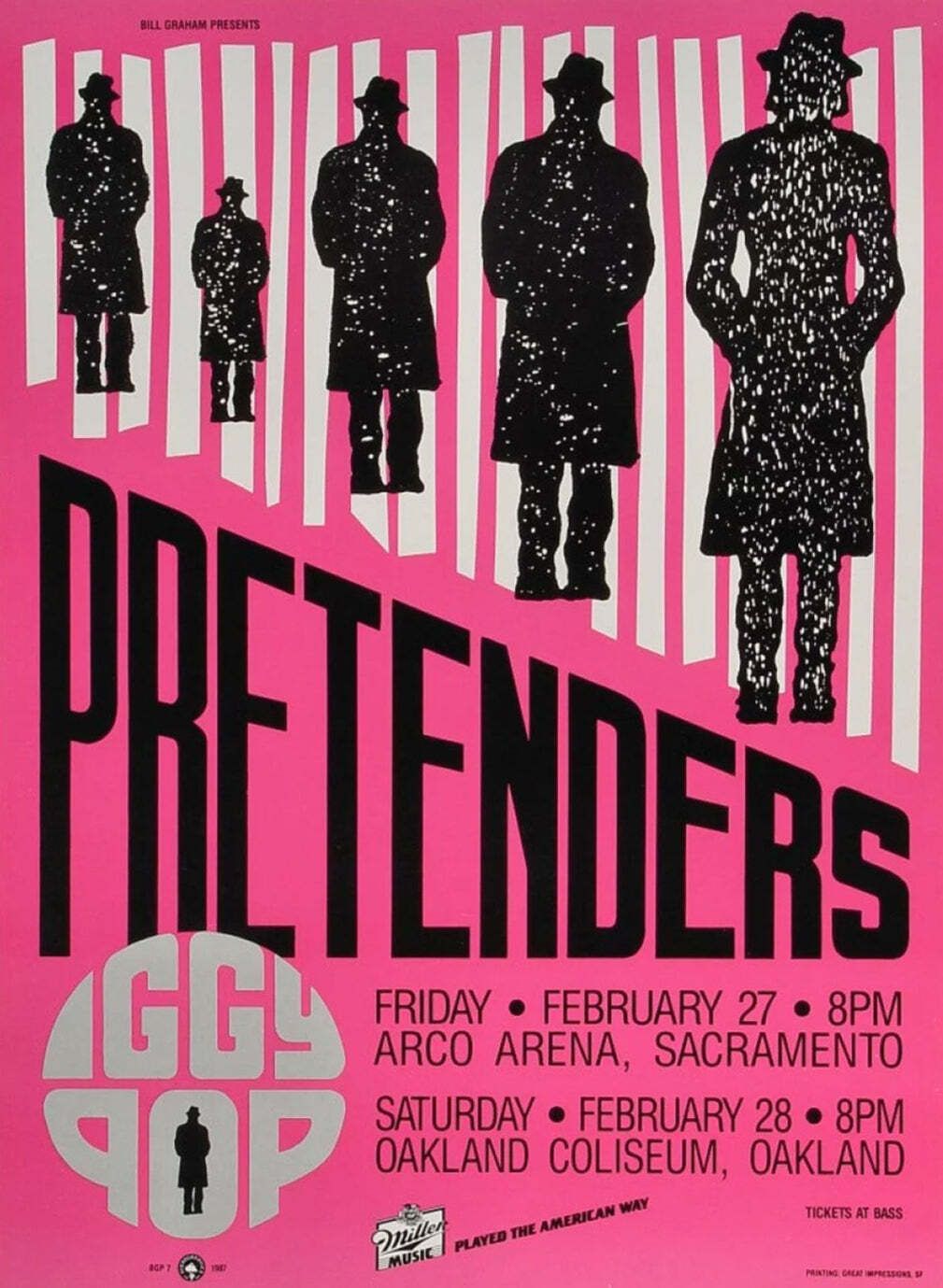 The Pretenders & Iggy Pop" Original Vintage Poster"