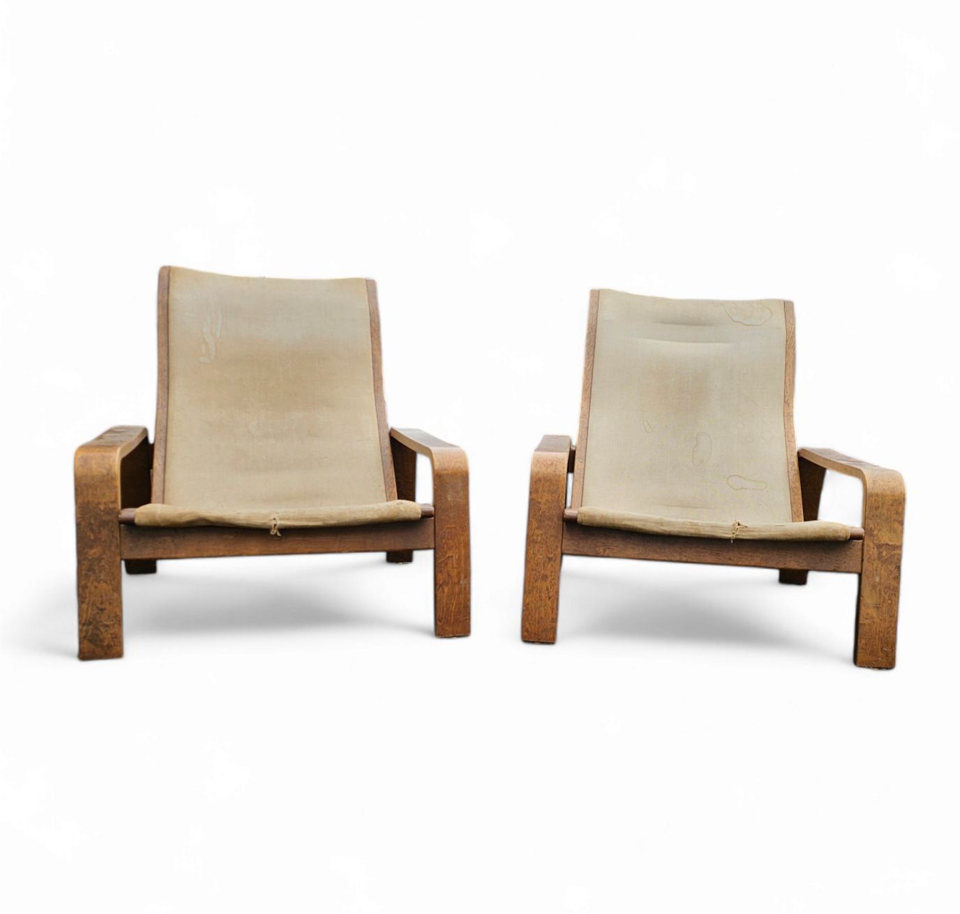 Mid Century Pulkka Lounge Chair By Ilmari Lappalainen For Asko, Finland, 1960s, Set Of 2