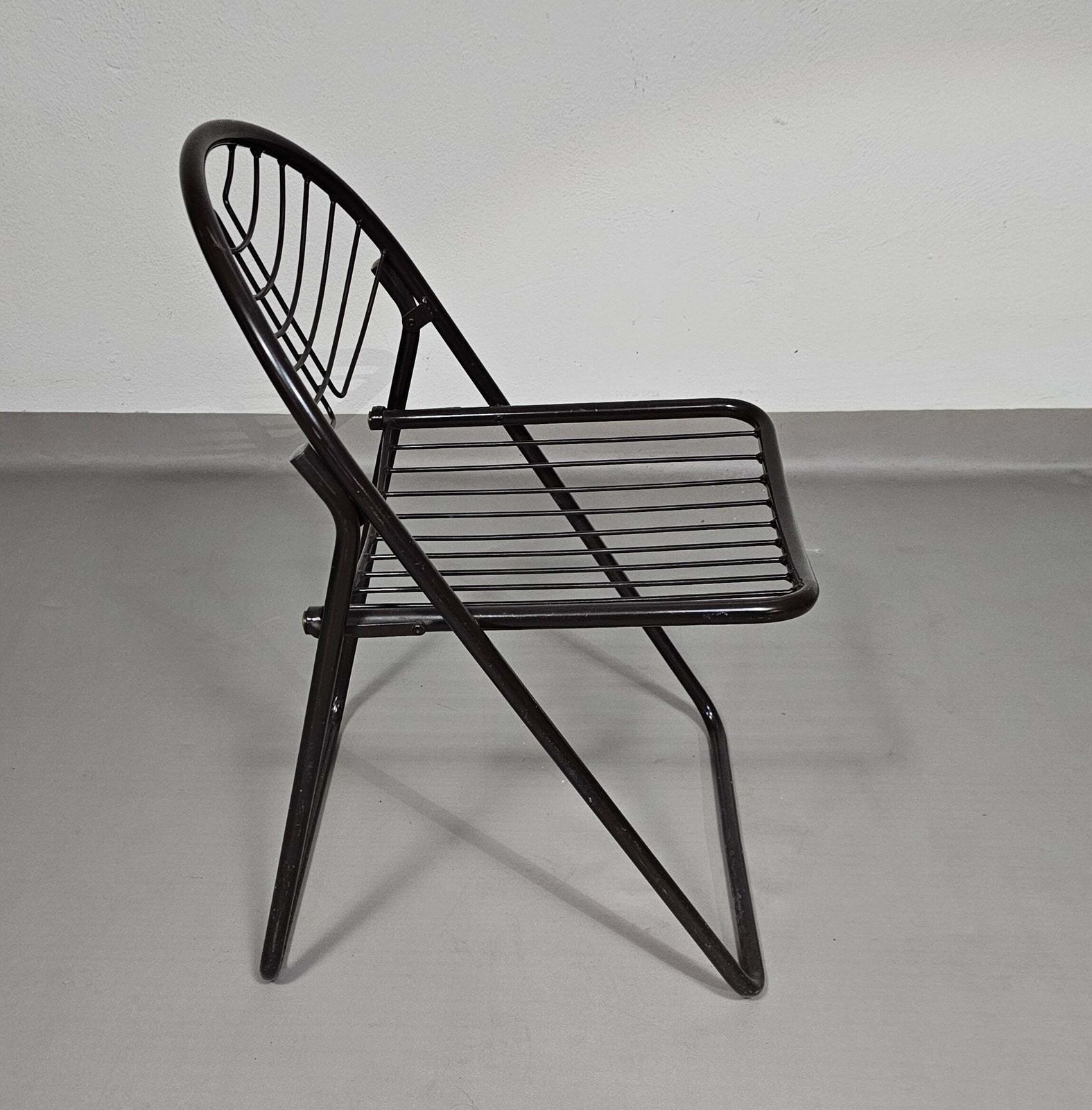Gastone Rinaldi Folding Chair / Black / Italy 1970s photo for sale