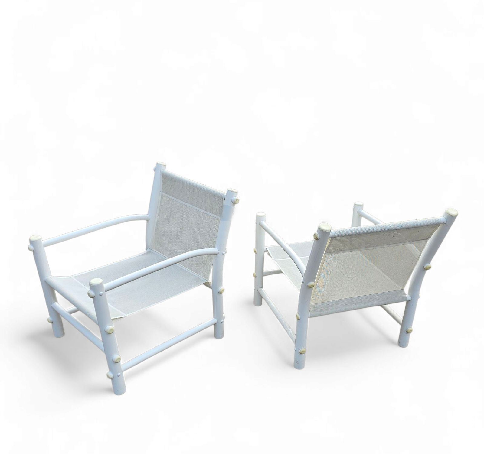 2 X Plastic / Pvc Pipe / Mesh / Indoor / Outdoor Chairs / 1970s photo buy