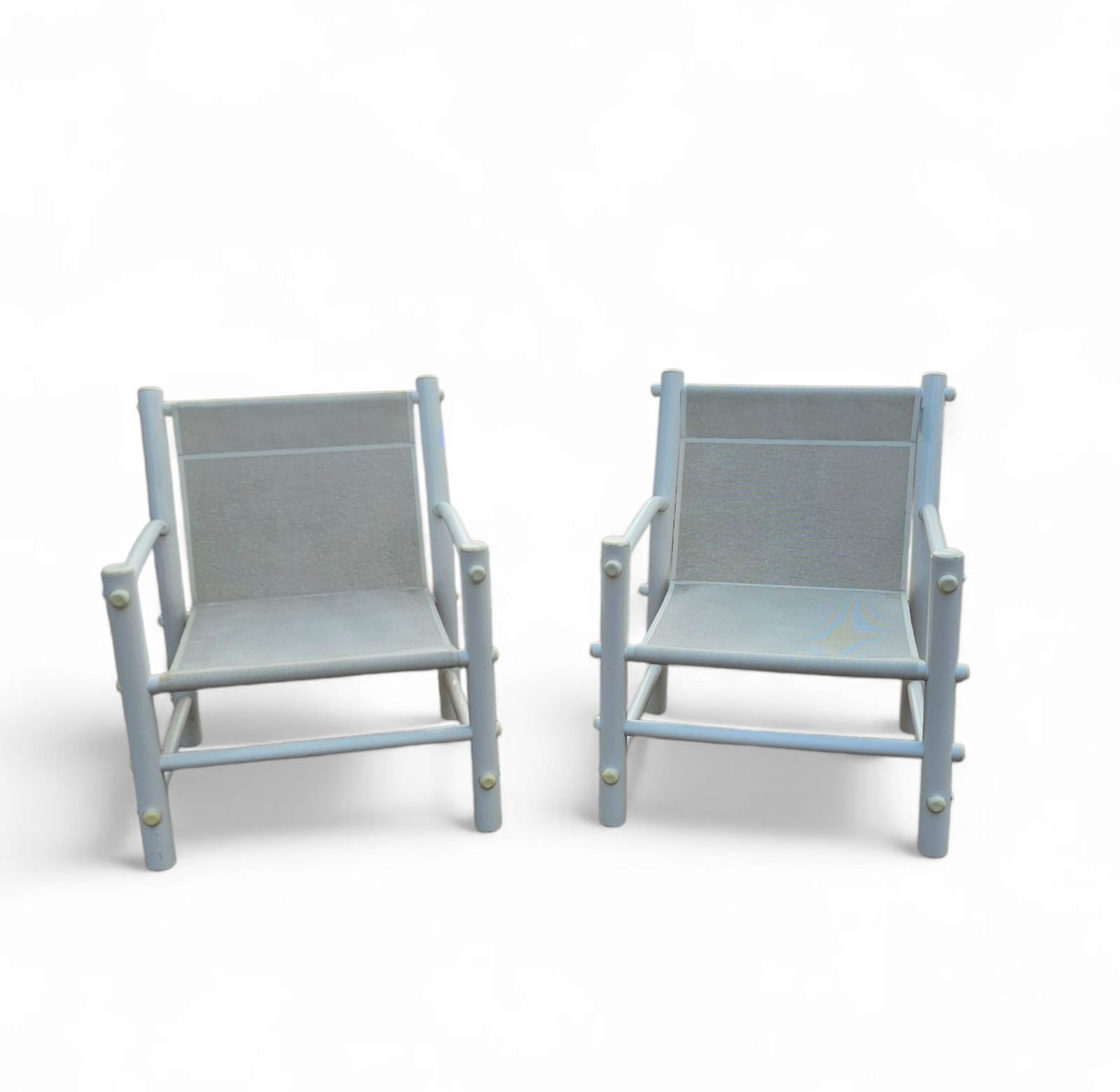 photo furniture 2 X Plastic / Pvc Pipe / Mesh / Indoor / Outdoor Chairs / 1970s