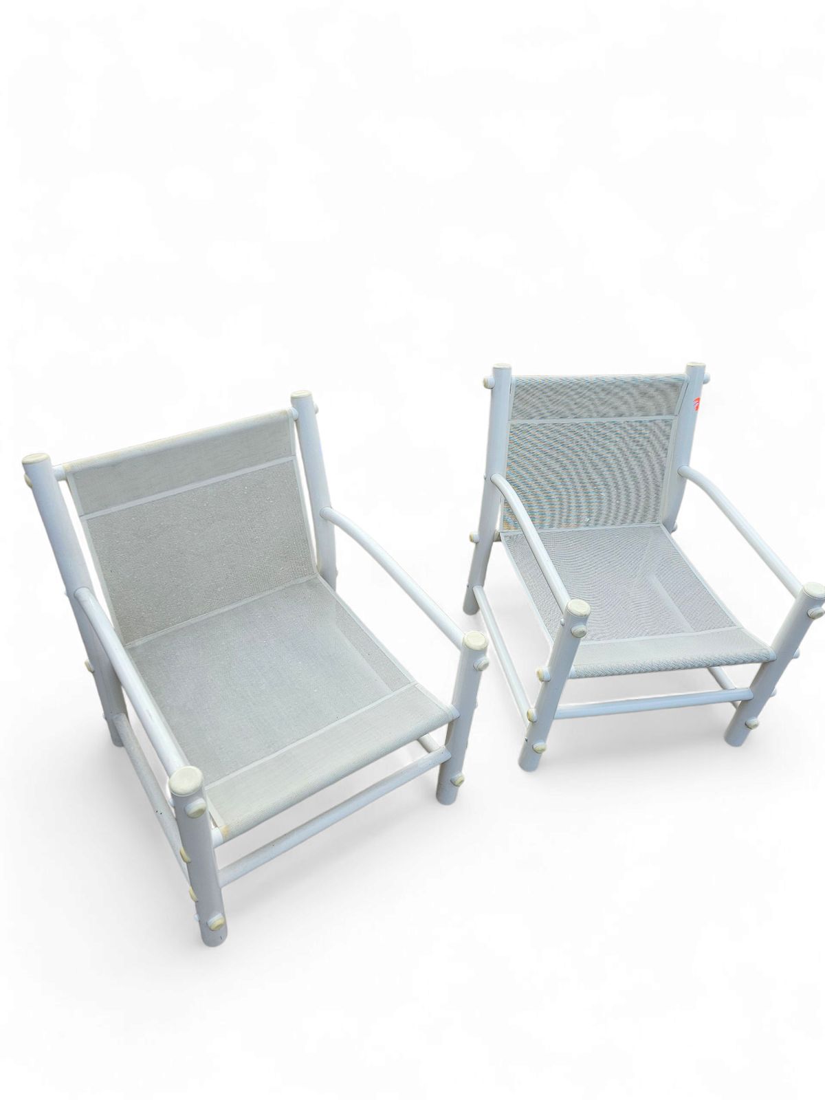 photo for sale 2 X Plastic / Pvc Pipe / Mesh / Indoor / Outdoor Chairs / 1970s