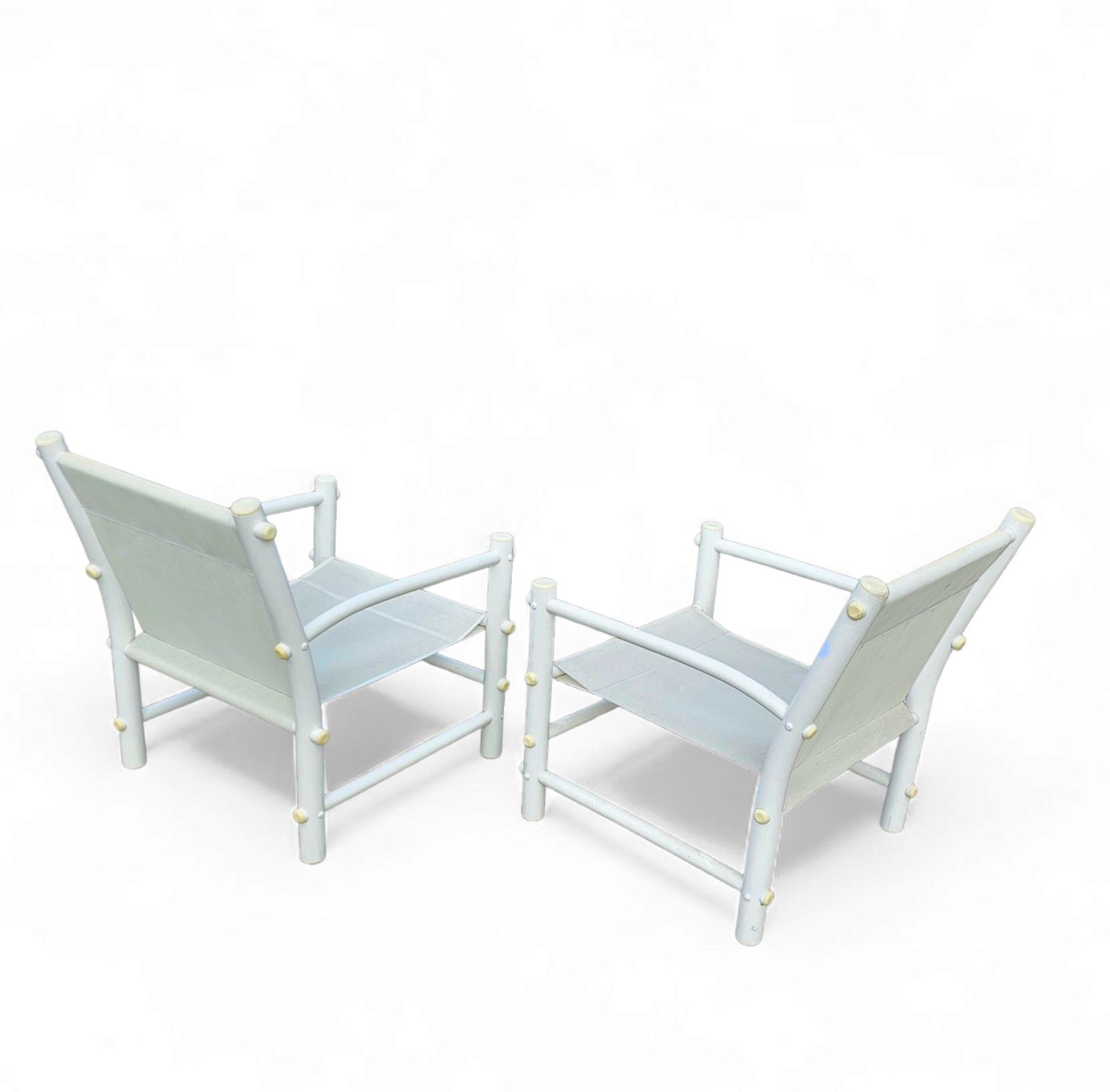 Furniture 2 X Plastic / Pvc Pipe / Mesh / Indoor / Outdoor Chairs / 1970s photo