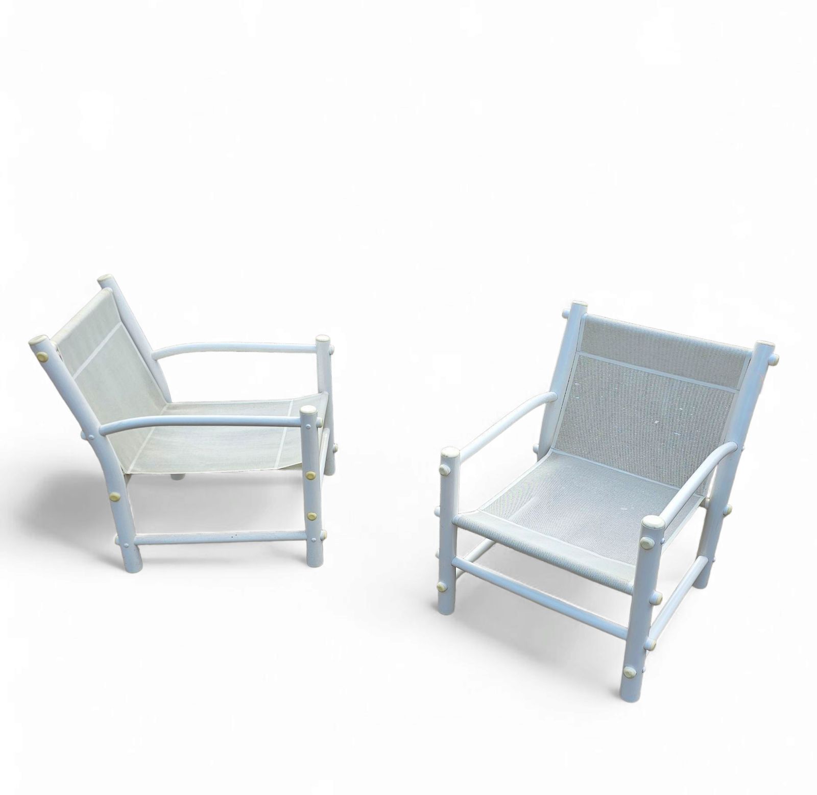 photo buy 2 X Plastic / Pvc Pipe / Mesh / Indoor / Outdoor Chairs / 1970s