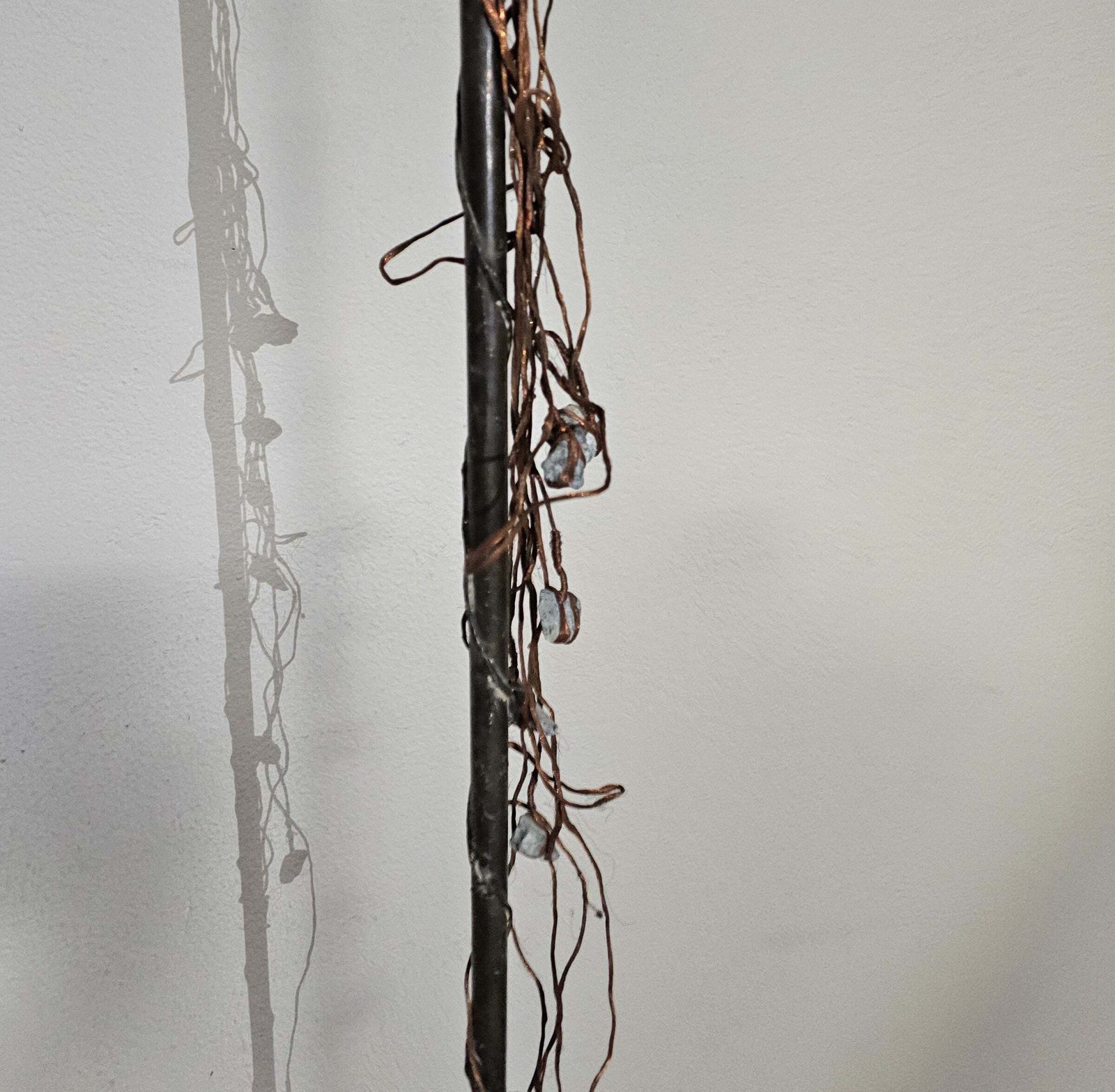 Rare Floor Lamps With Little Stones In Copper Wire / Labeled Sap photo 1266.0
