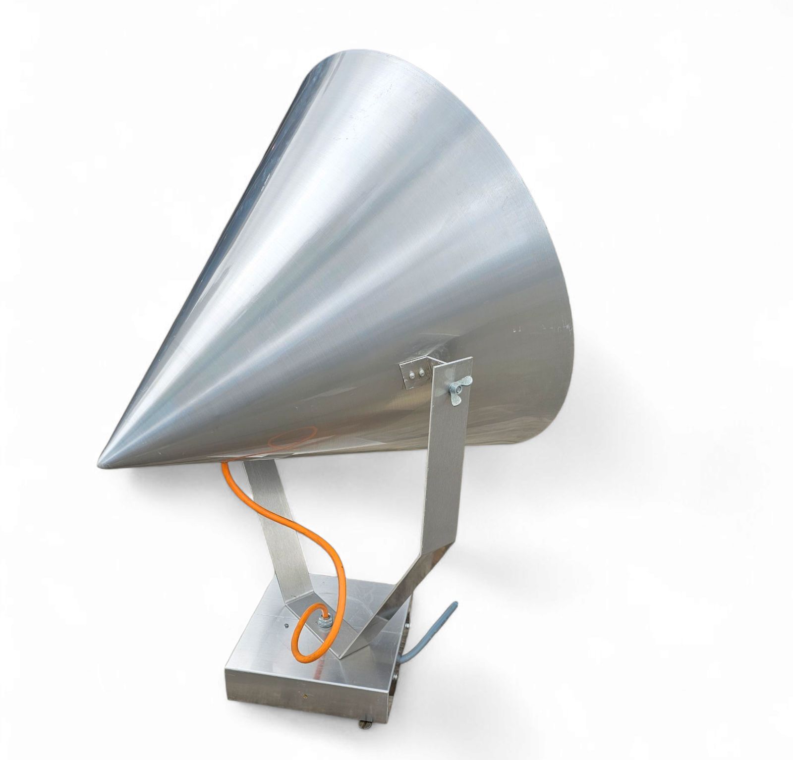 A Pair Of Modern / Aluminum / Large / Conical / Industrial Style Lamps / Designed For Ceiling Or Wall photo vintage