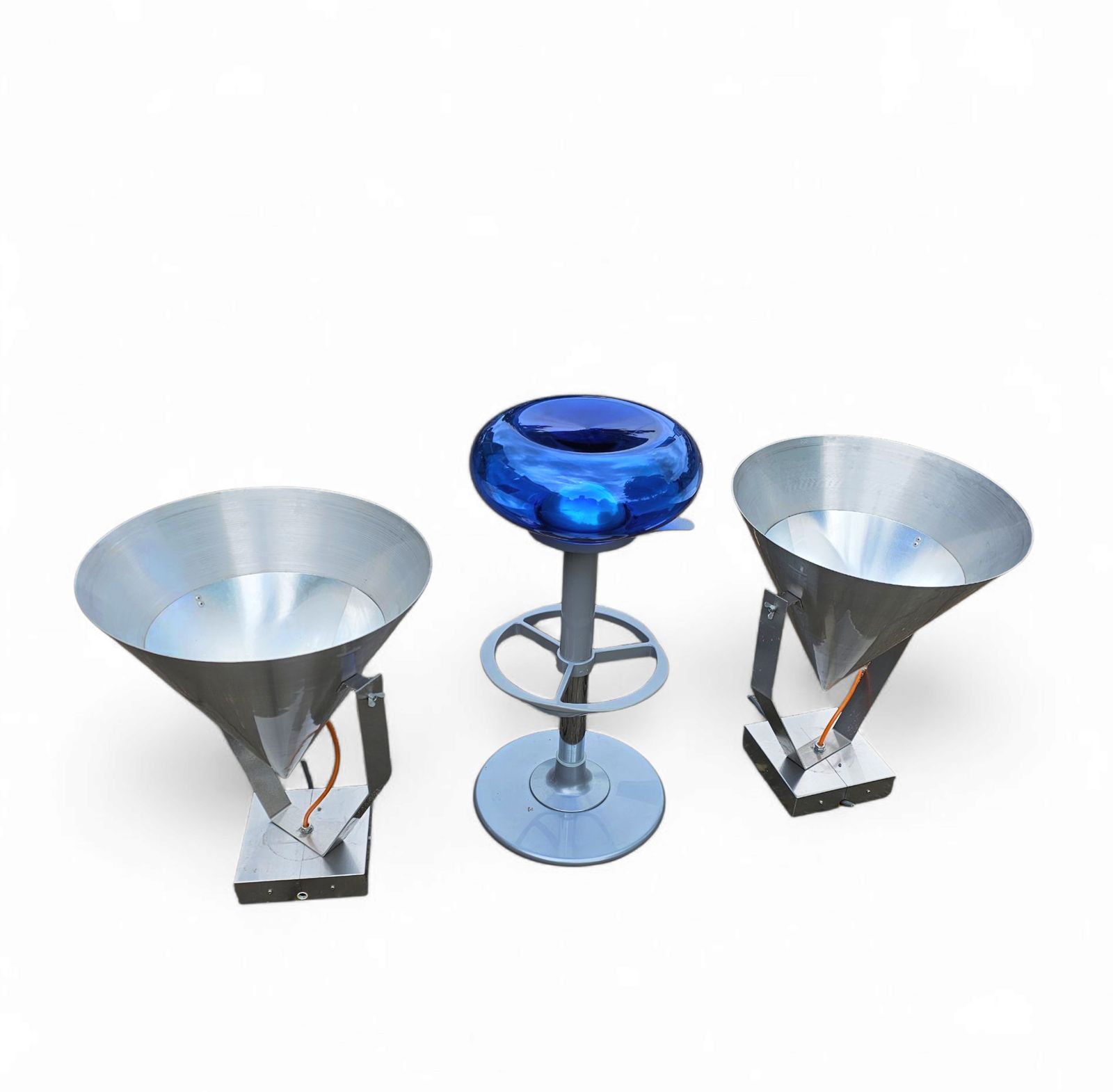 photo buy A Pair Of Modern / Aluminum / Large / Conical / Industrial Style Lamps / Designed For Ceiling Or Wall