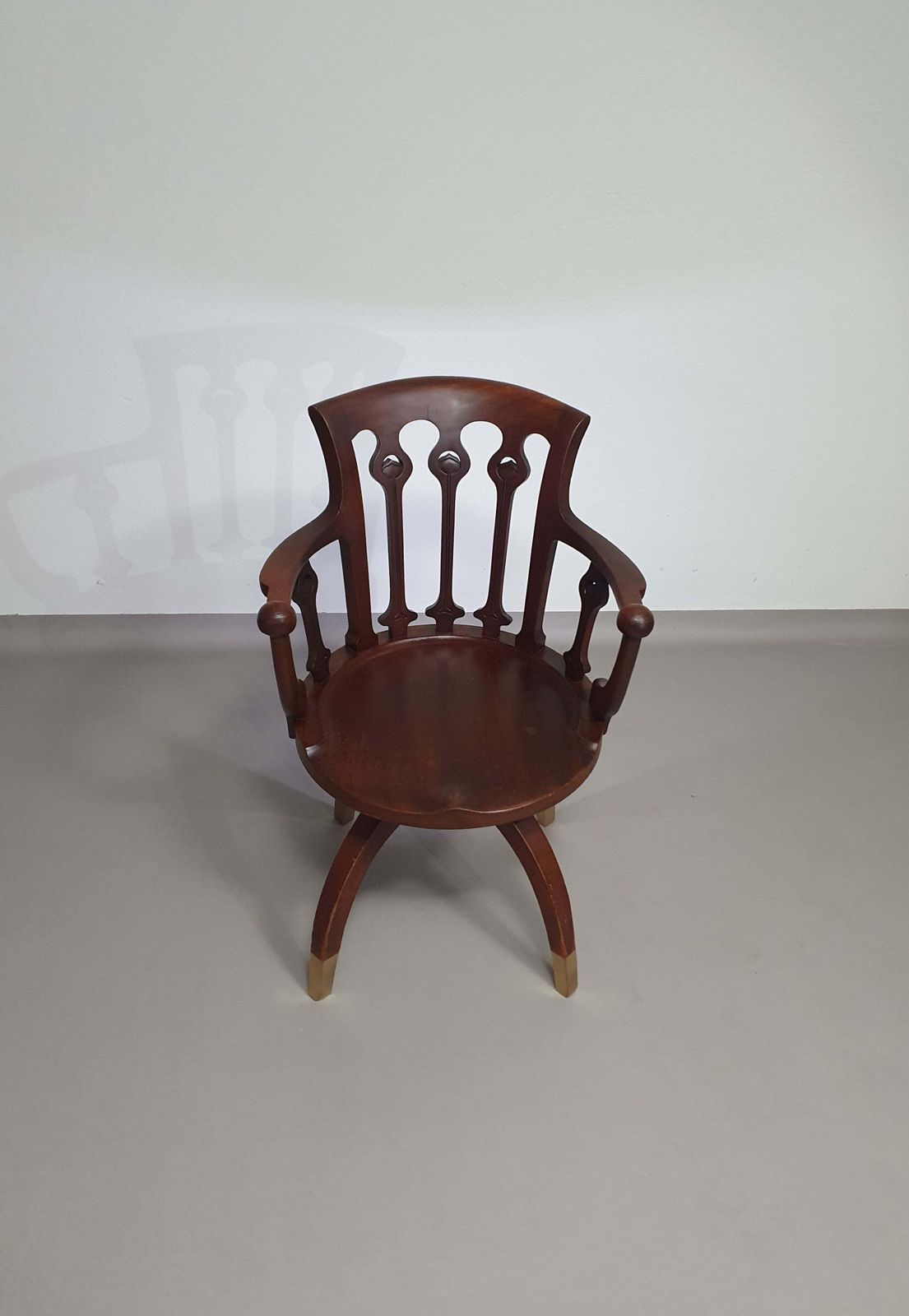 American Swivel Office Arm Chair 1930's photo for sale