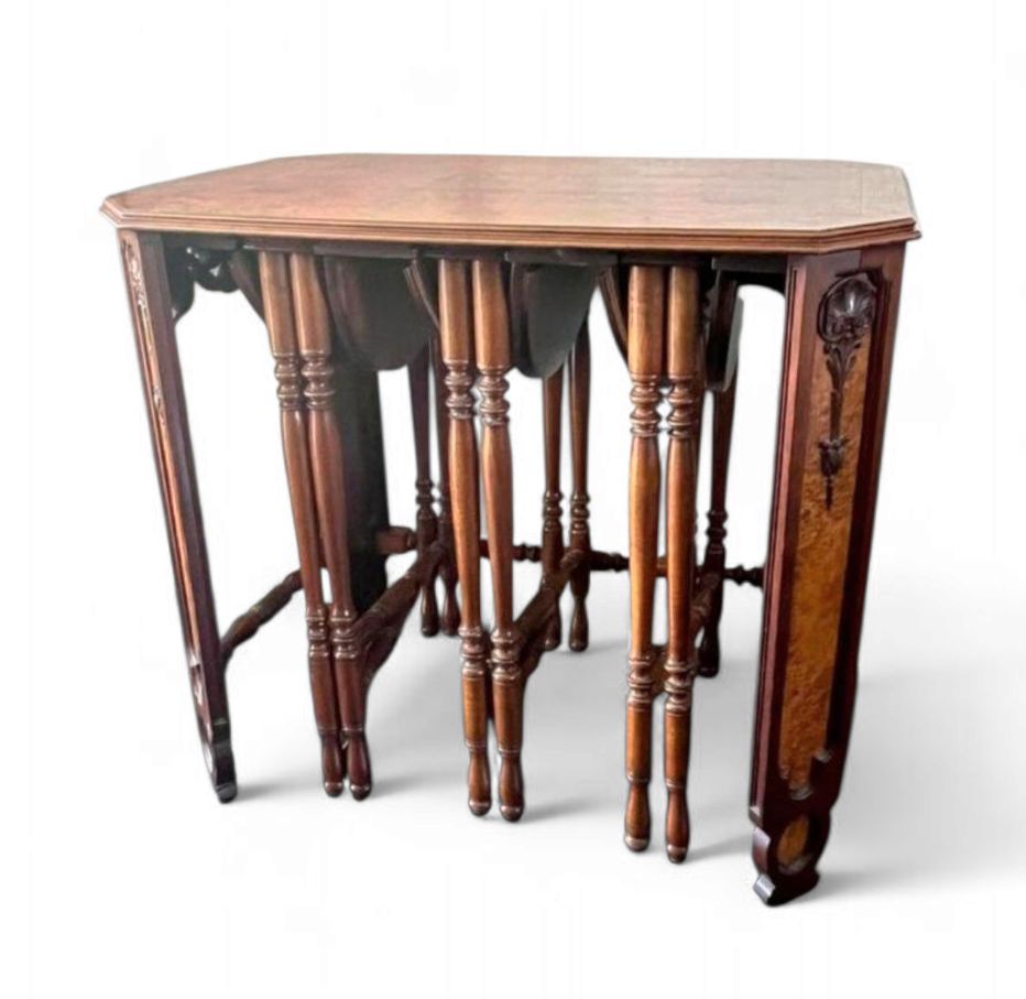 Art Deco / Nesting Table 3 X / Attributed To Maison Franck / Inlaid Tortoiseshell Top / 1920 photo furniture