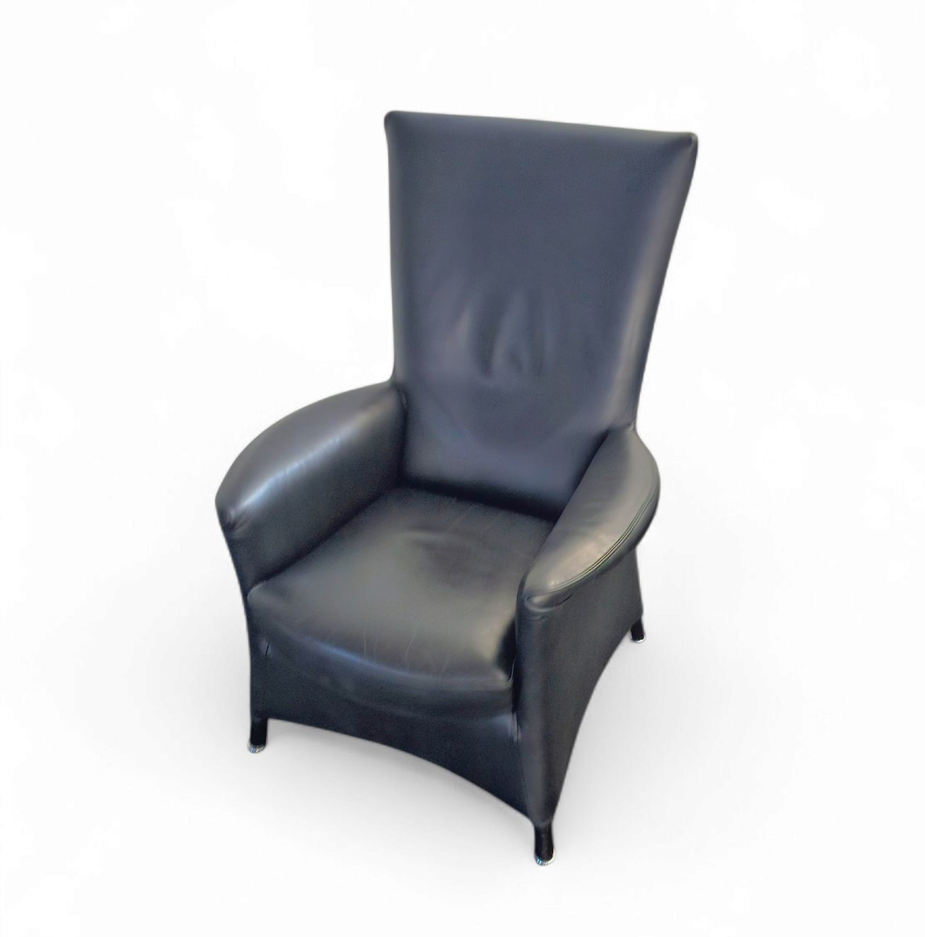 photo vintage 2 X Armchair By Wittmann /Design Paolo Piva / Model Alta Highback / Black Leather