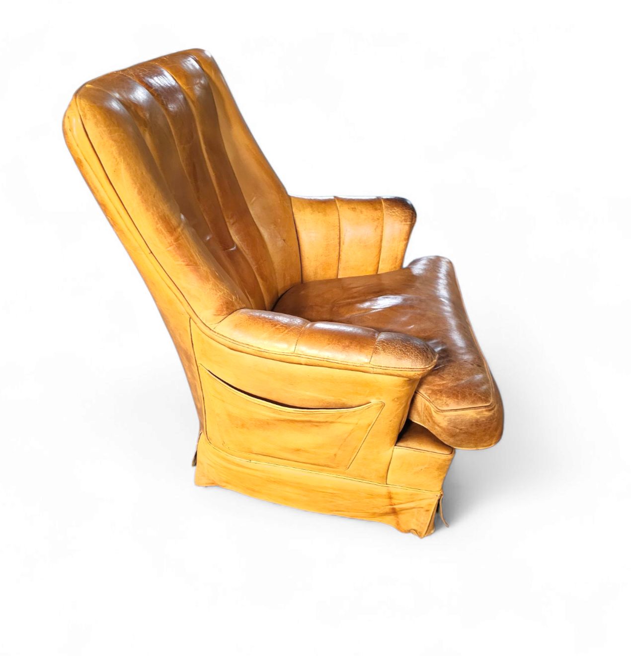 Sheep Leather Club Chair 1970s With Magazine Holder photo Furniture