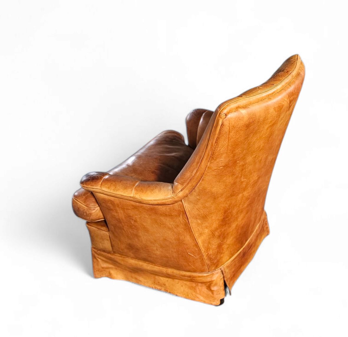Sheep Leather Club Chair 1970s With Magazine Holder photo vinterior