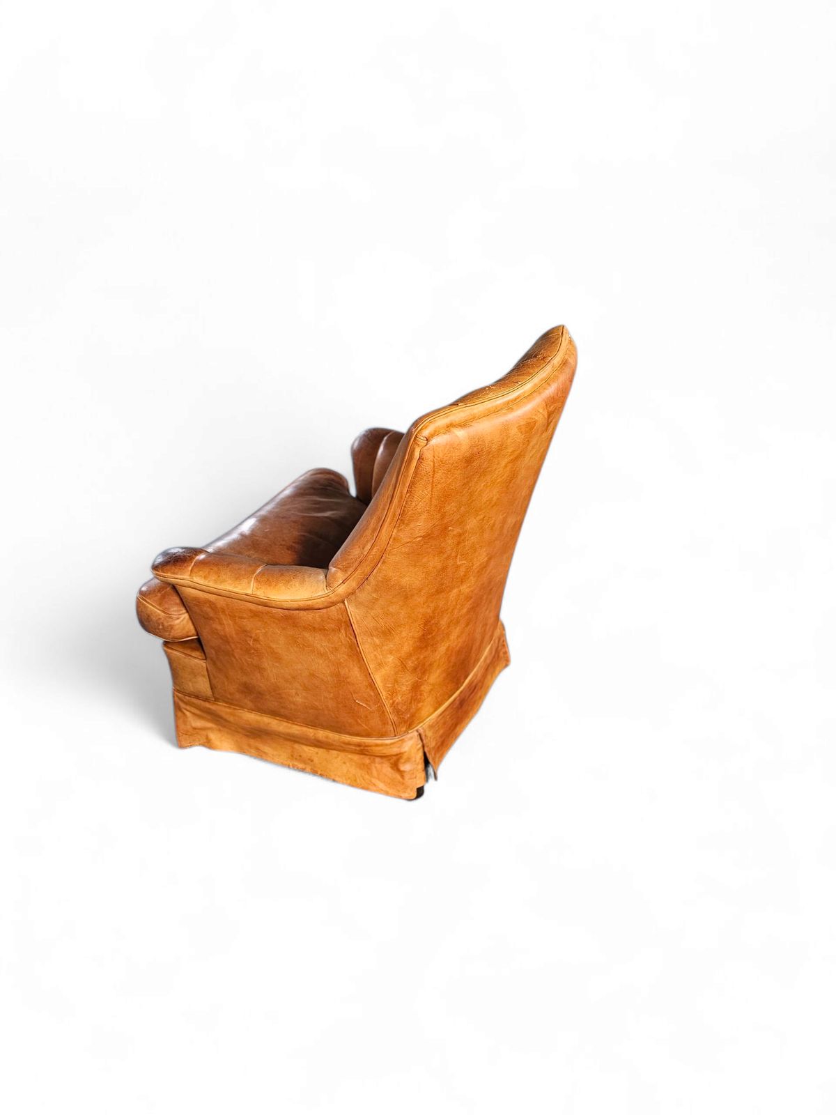 Sheep Leather Club Chair 1970s With Magazine Holder photo buy