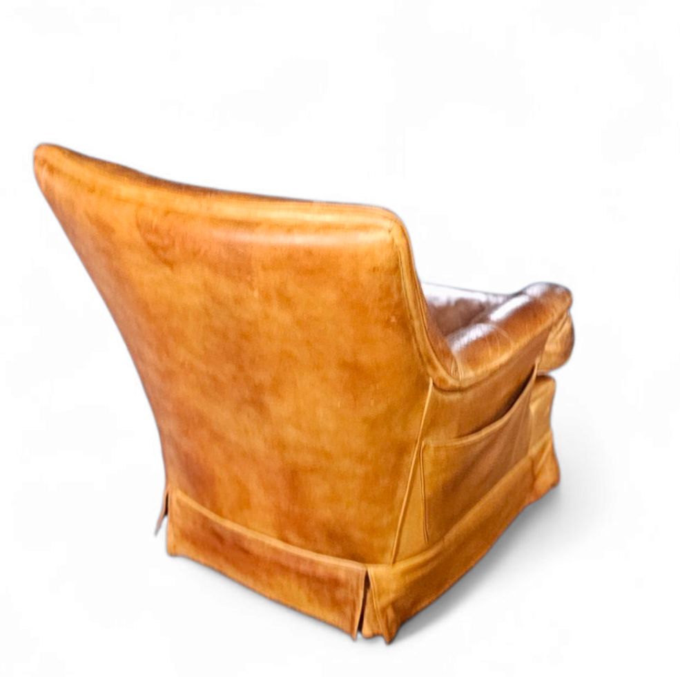 photo for sale Sheep Leather Club Chair 1970s With Magazine Holder