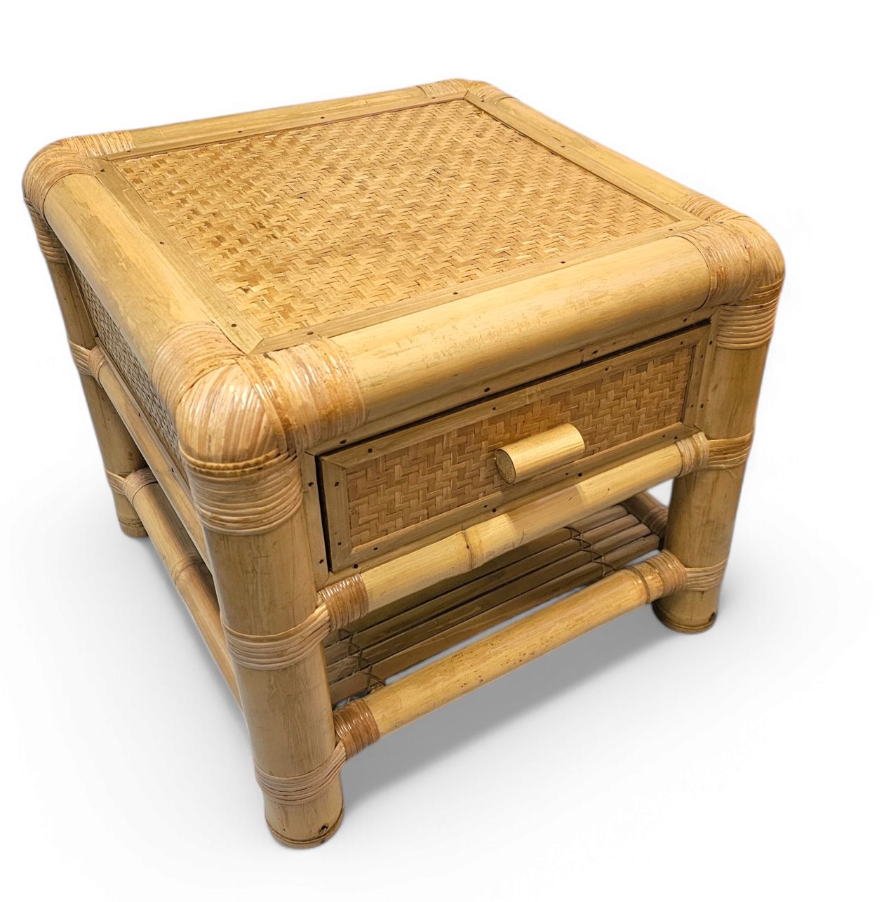 2 X Bamboo Night Stands / Side Tables / 1980s photo for sale