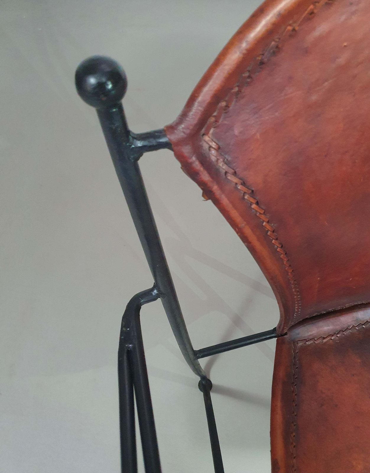 photo for sale 24 Chairs In Leather And Solid Wrought Iron