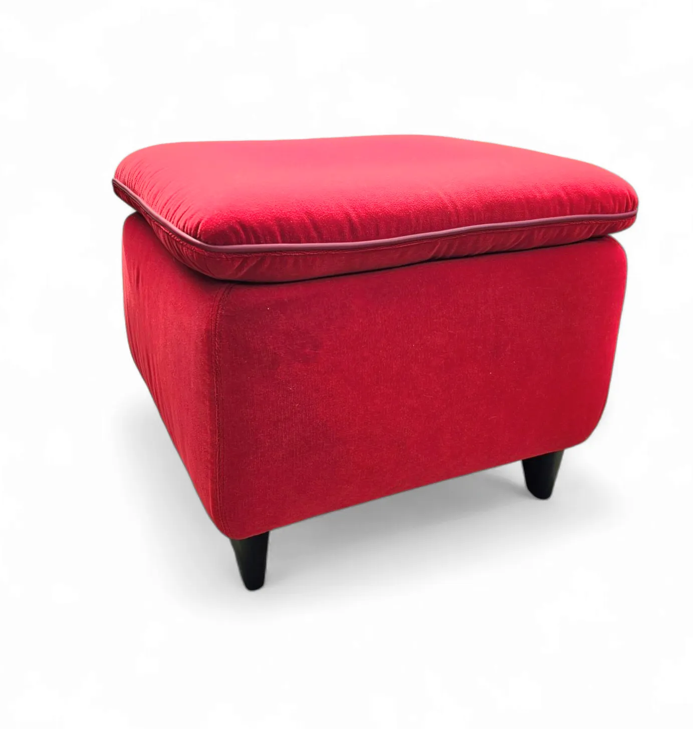 1478.0 Senta Armchair / Hocker / Ottoman By Gerard Van Den Berg For Wittmann / Red Velvet Upholstery / Marked Stunning Condition photo