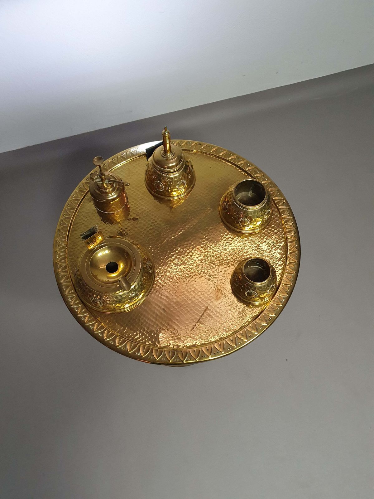 Art Nouveau Brass Smoke Table photo Home Decor