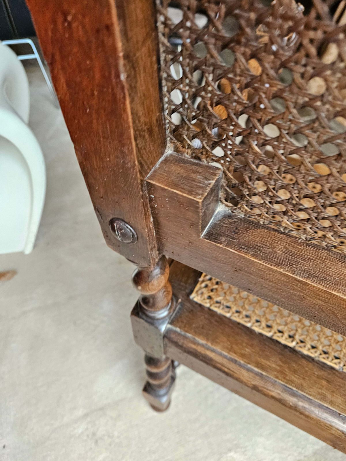 2 X Jacobean Lionel Head Armchairs Oak Wood / Webbing Early 20th Century photo vinterior