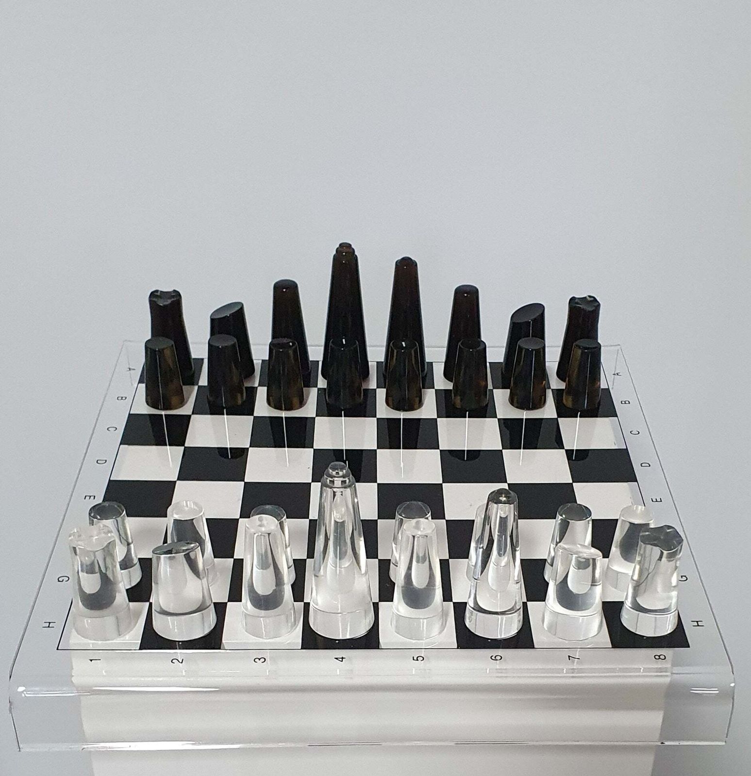 Acrylic Transparant / Lucite Chessboard 1980s / Chess Game