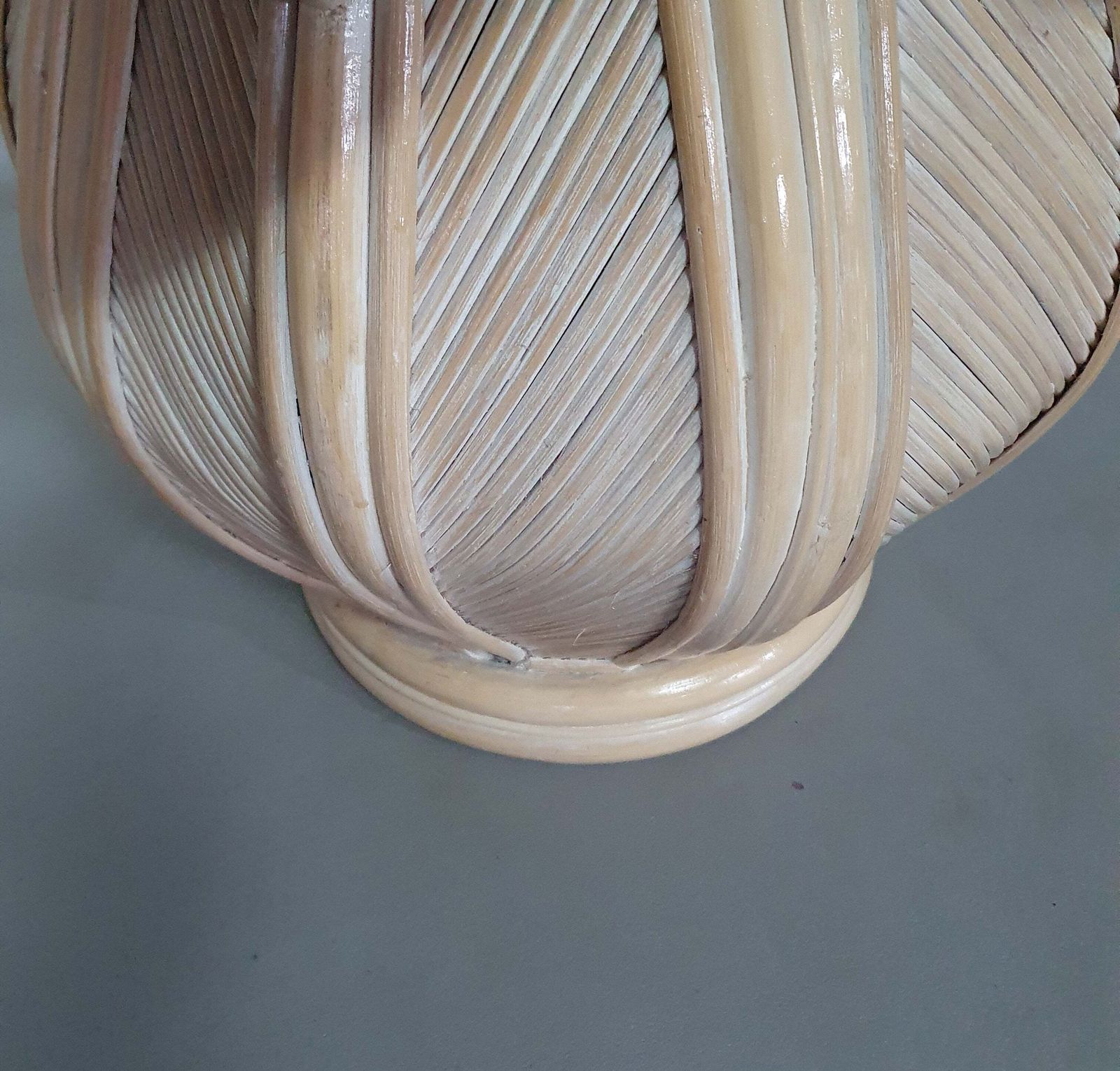 Split Reed / Pencil Reed / Rattan / Bamboo Bell Flower Side Table. photo vinterior