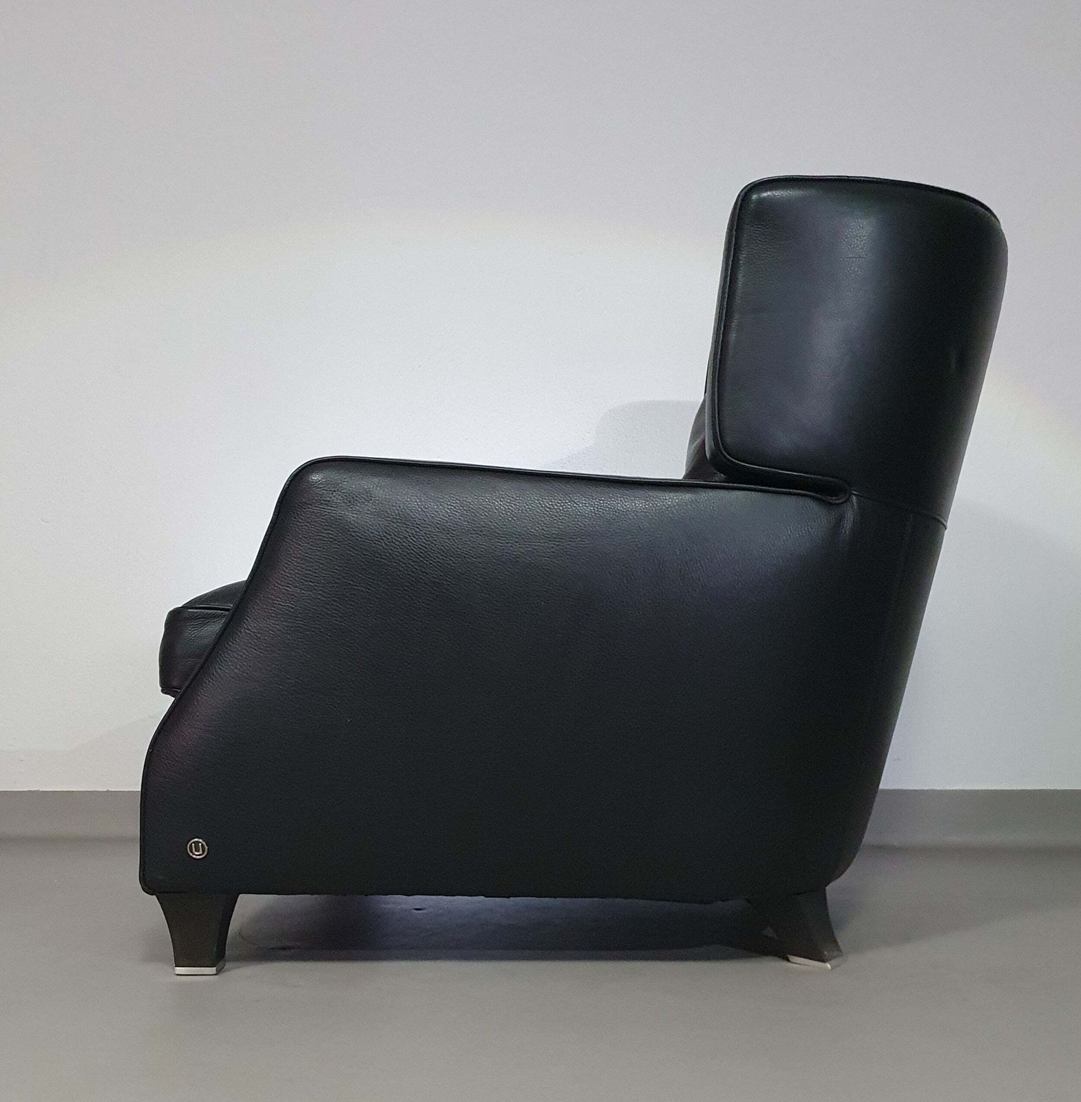 photo for sale Amadeus Natuzzi Lounge Chair / Black Leather