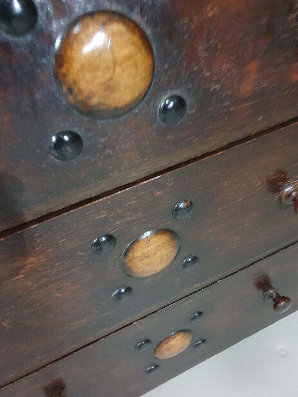Furniture Particularly Cool English Chest Of Drawers / Chest Of Drawers. Dated (Charles 2 Era). Made Of Solid Oak With Beautiful Patina. photo