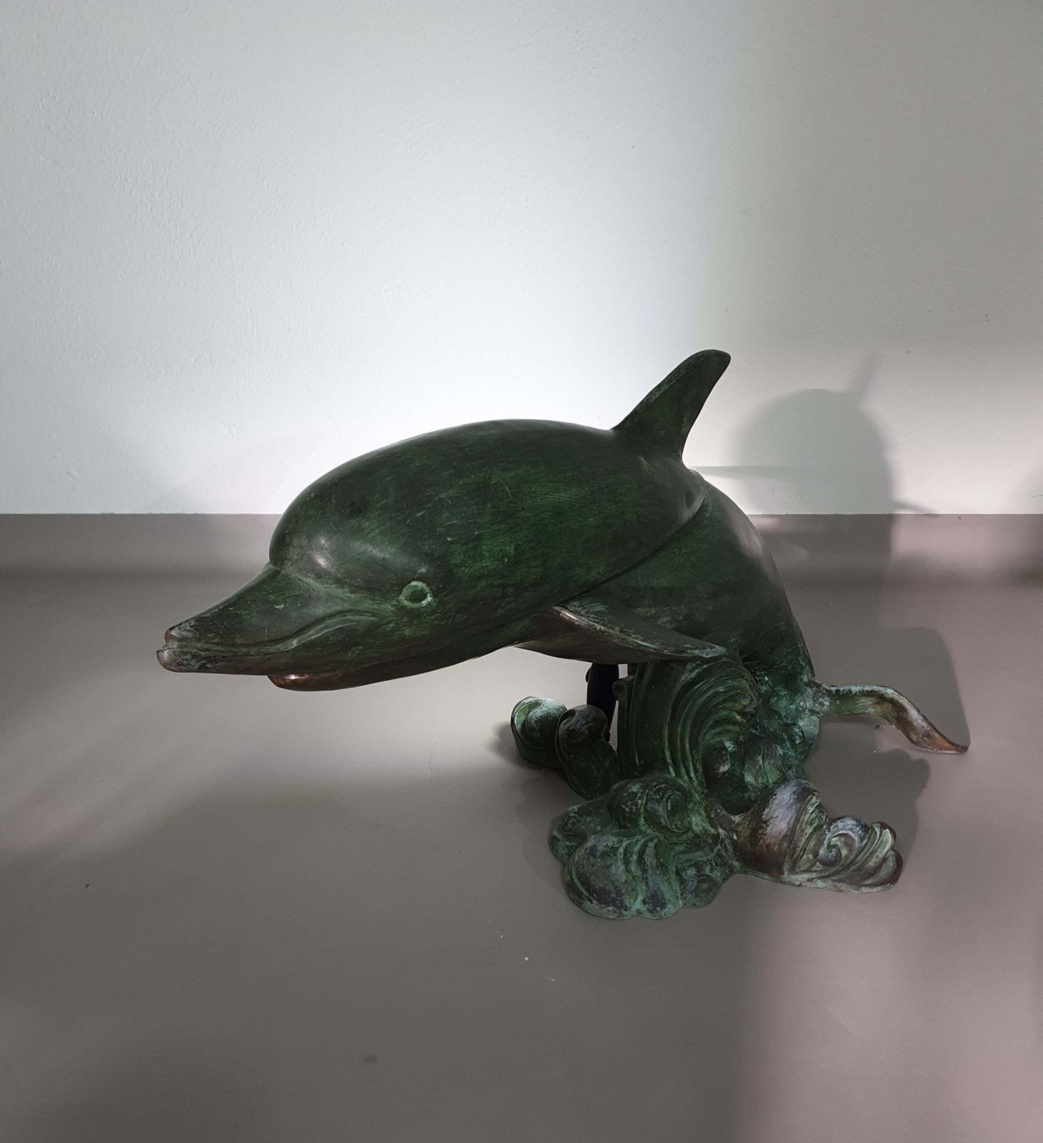 Bronze Dolphin Coffee Table 1970s. New Oval Glass Top Later This Week. Width 100 Height 55 Depth 55 Cm photo 1689.0