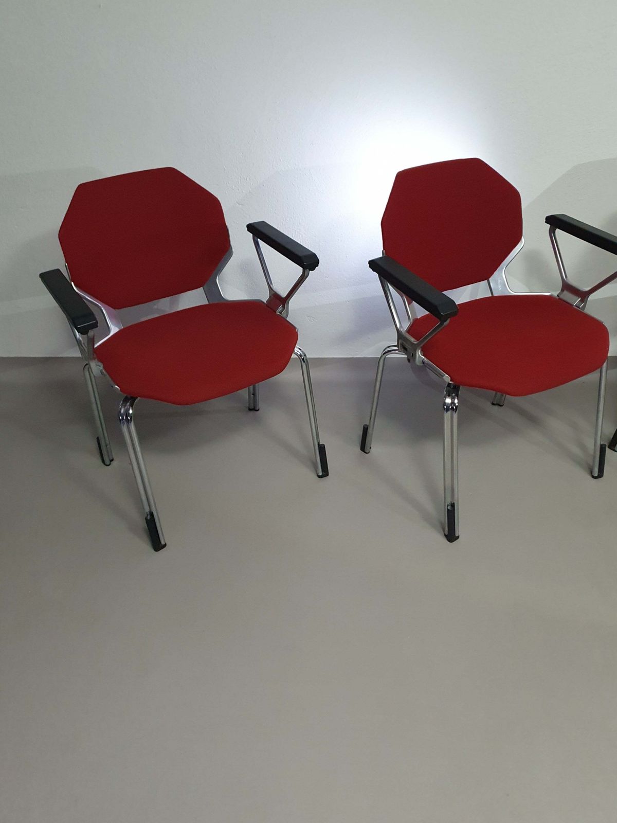 9 X In Stock Froscher Retro 1970 Metal Hexagonal Office / Desk Arm Chair For Sitform photo vinterior