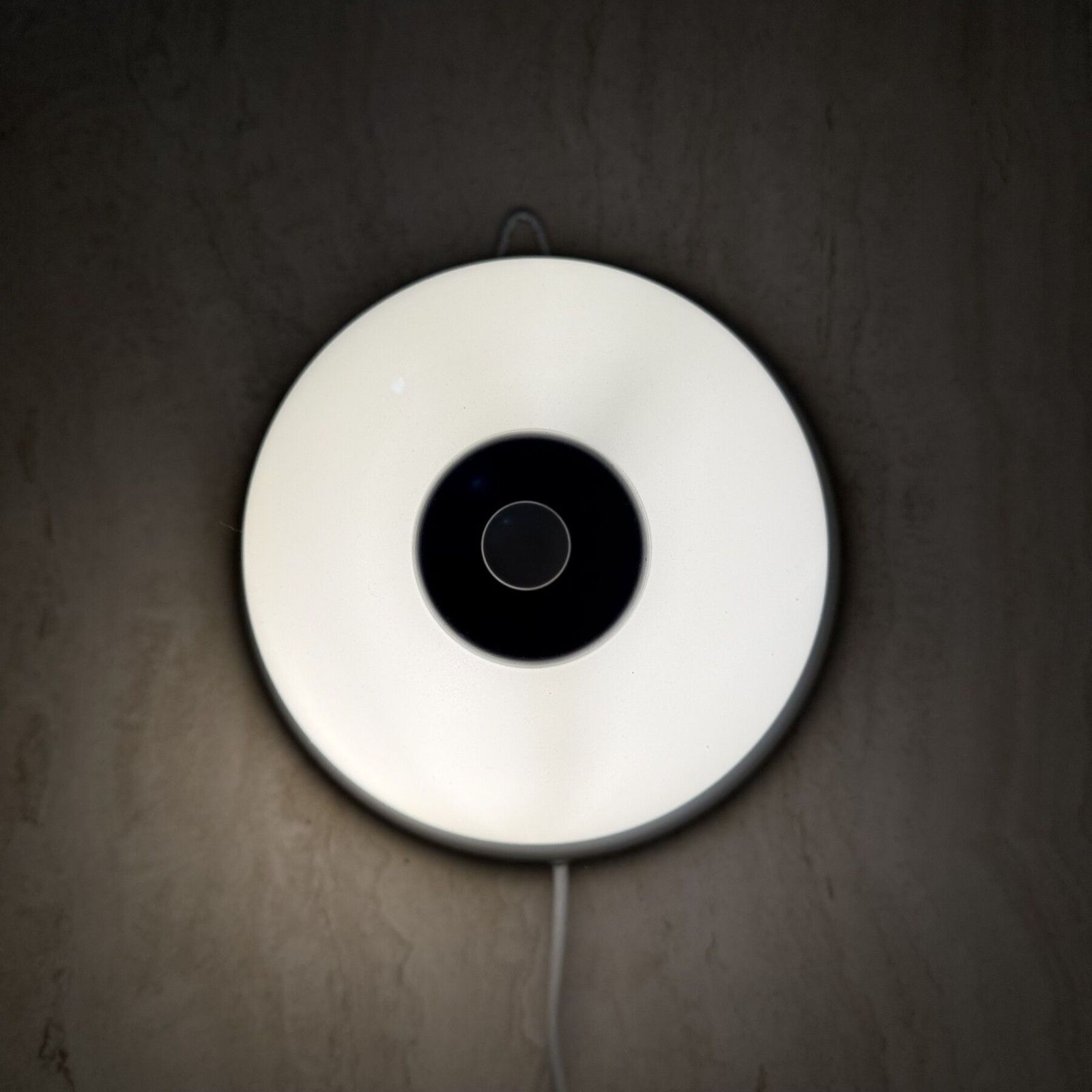 Vintage Glass Blue And White Wall Lamp Sconce , 1970s photo for sale
