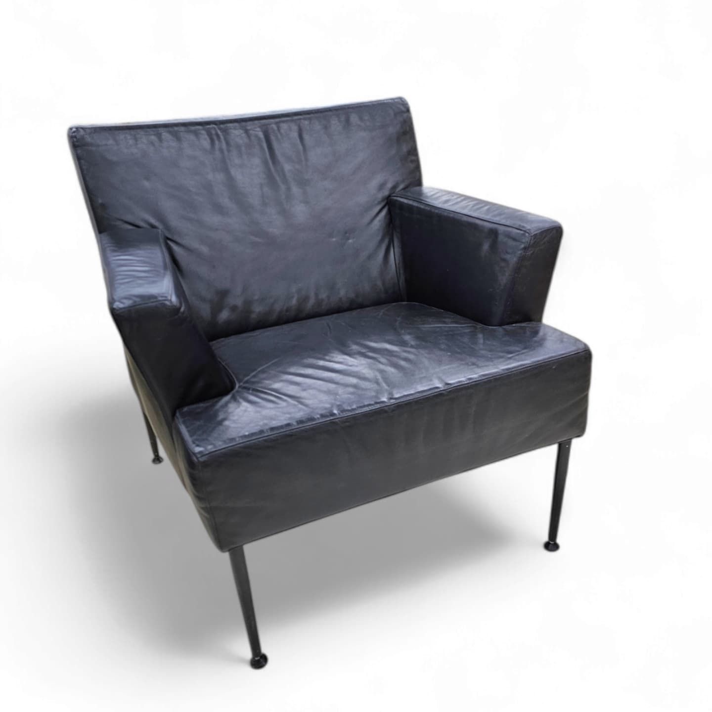 Kinnarps / Sweden /Meo 357 Arm Chair / Black Leather / 1990s / Dan Ihreborn photo furniture
