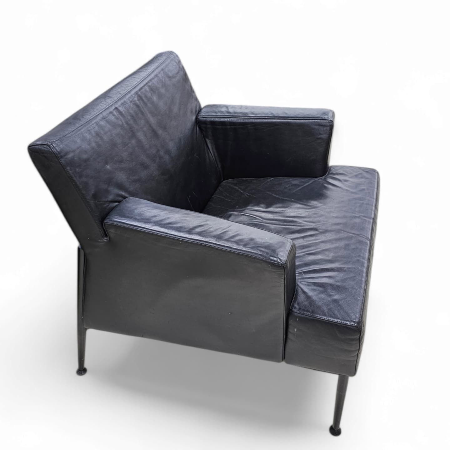 Kinnarps / Sweden /Meo 357 Arm Chair / Black Leather / 1990s / Dan Ihreborn photo for sale