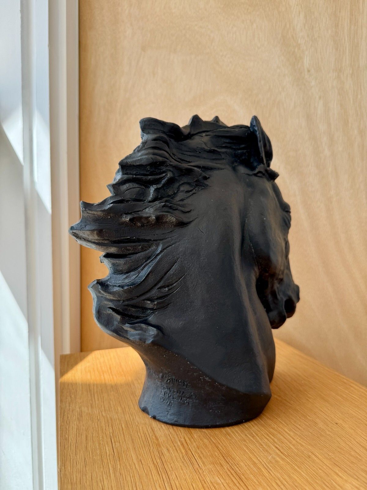 photo vinterior J. Spratt "Flaming Mane" Horse Head Sculpture Austin Productions 1978