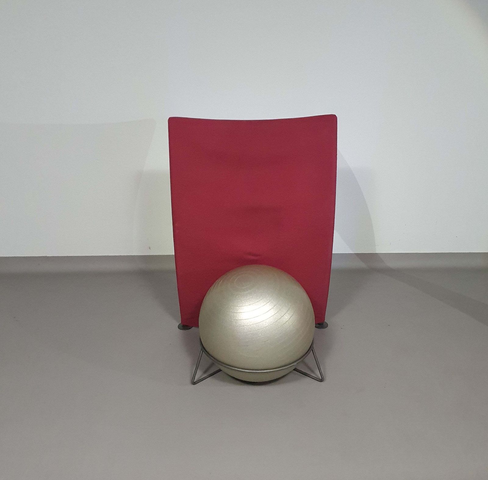 Italian Modern Bordeaux Red Ball Armchair San Siro Designed By Fabrizio Ballardini, 1995 photo Furniture