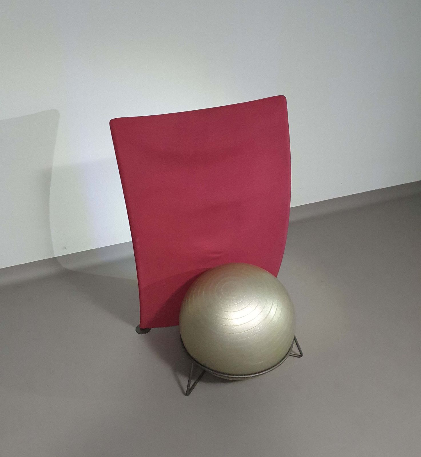 Italian Modern Bordeaux Red Ball Armchair San Siro Designed By Fabrizio Ballardini, 1995 photo 1372.0
