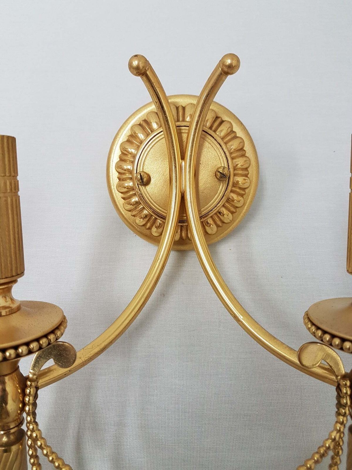 Set Of 3 Vintage Sciolari Wall Lights Gold Plated Brass Italian 1960s photo Lighting